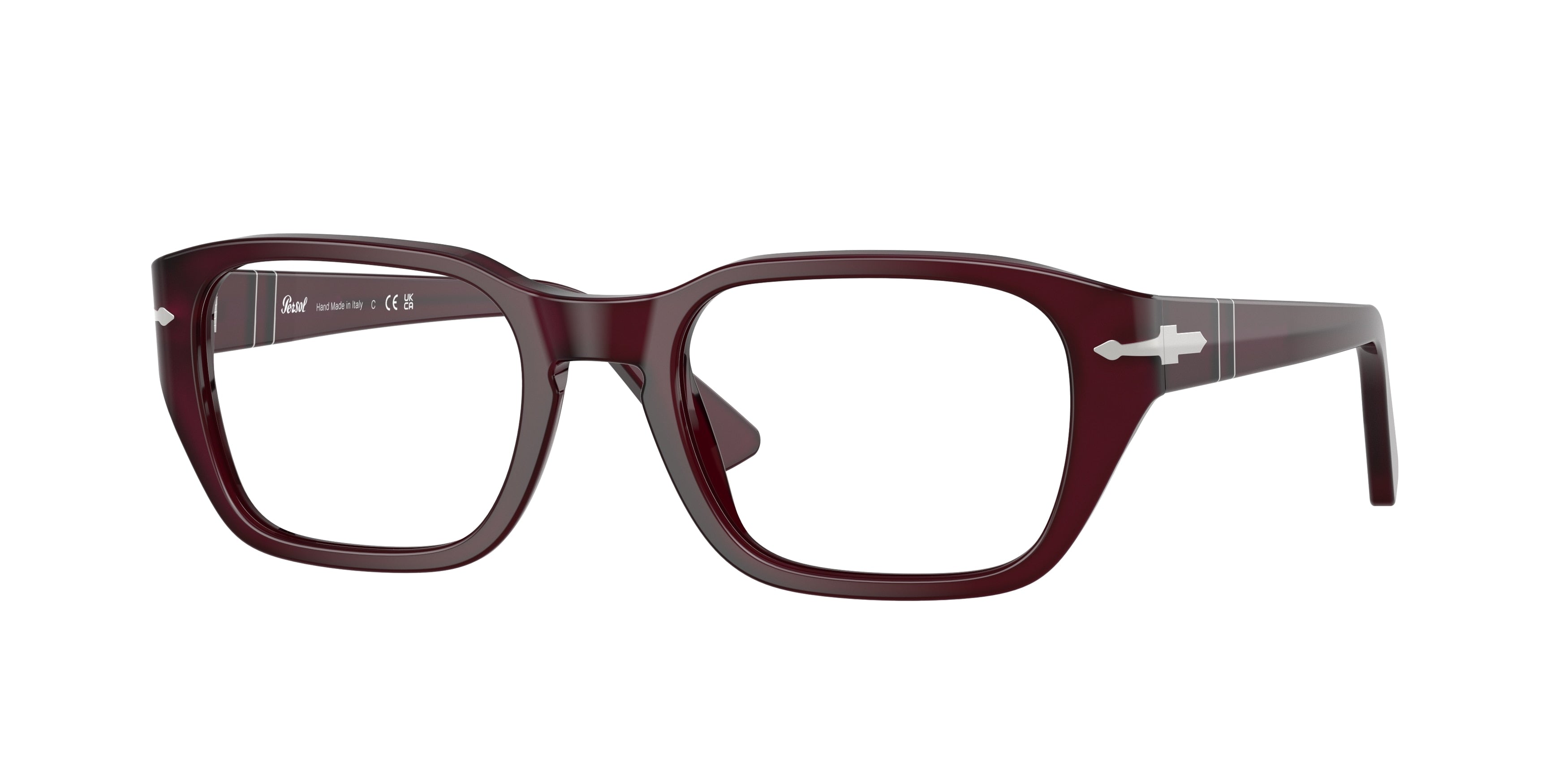 Persol PO3365V Pillow Eyeglasses 1216-Milky Plum 53-145-20 - Color Map Bordeaux