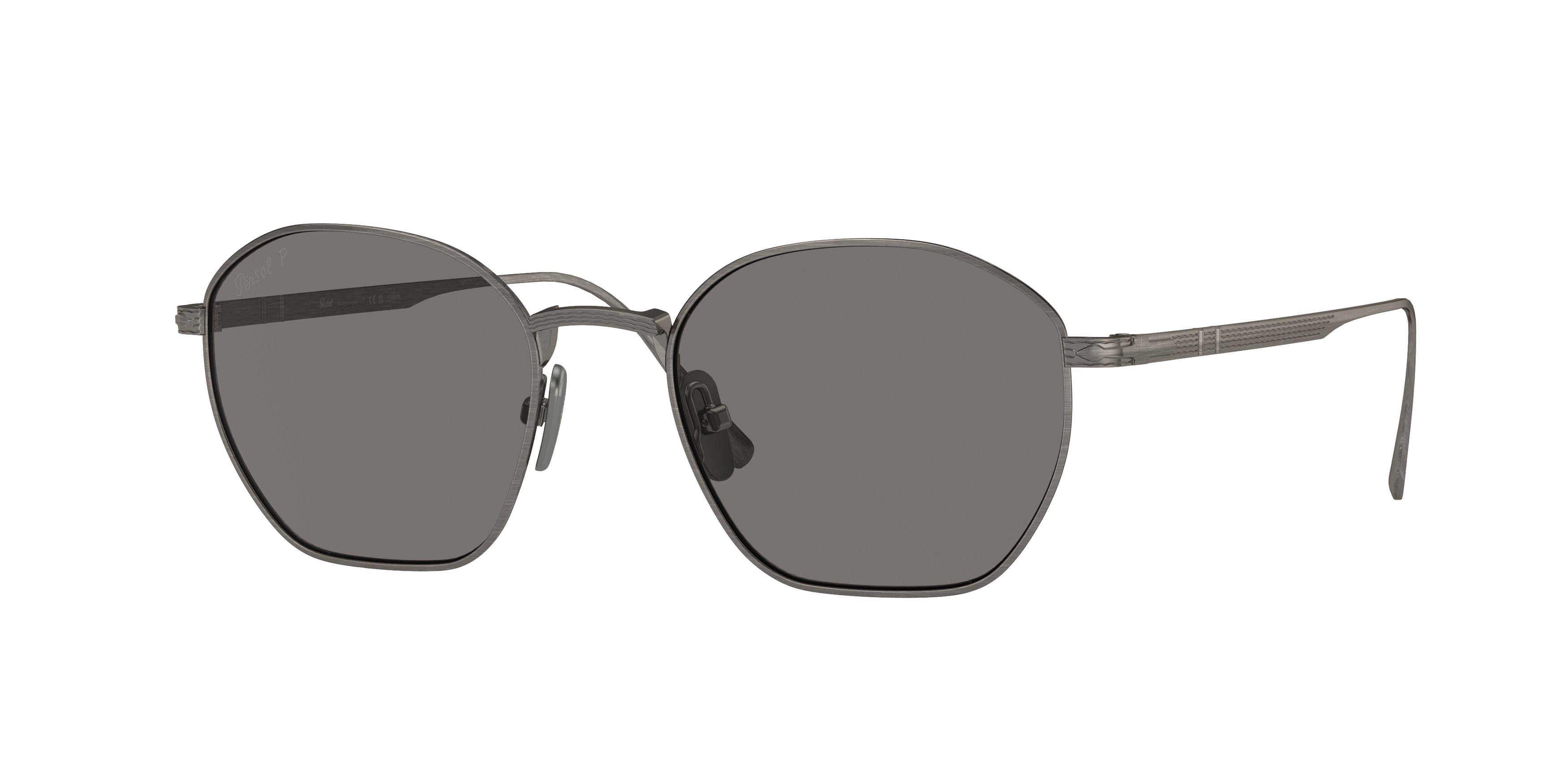 Persol PO5004ST Irregular Sunglasses  8001P2-Pewter 50-145-19 - Color Map Grey