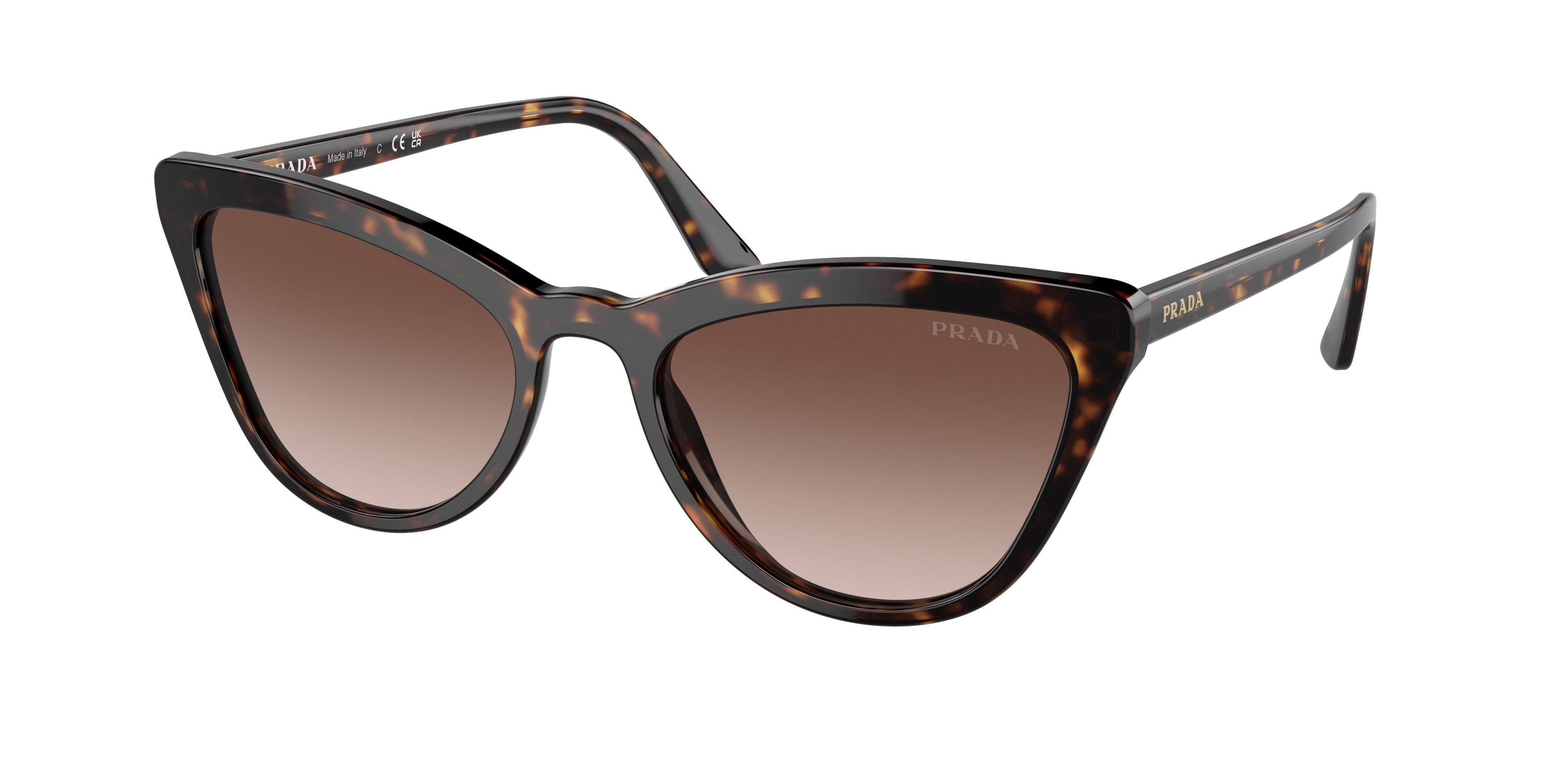 Prada CATWALK PR01VS Cat Eye Sunglasses 2AU6S1-Havana 56-145-20 - Color Map Tortoise