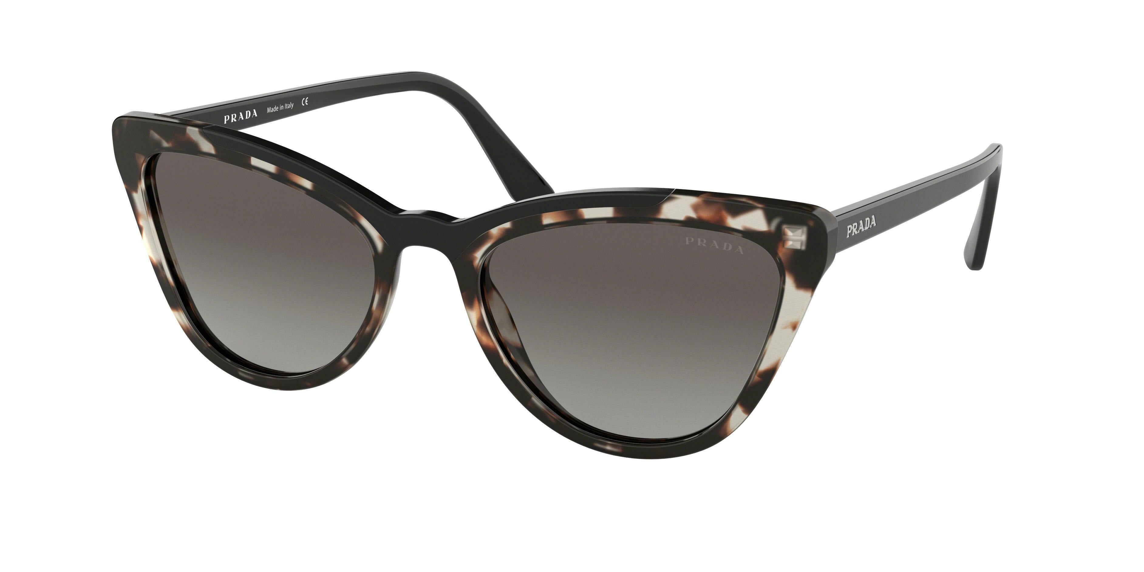 Prada CATWALK PR01VS Cat Eye Sunglasses 3980A7-Opal Spotted Brown/Black 56-145-20 - Color Map Brown