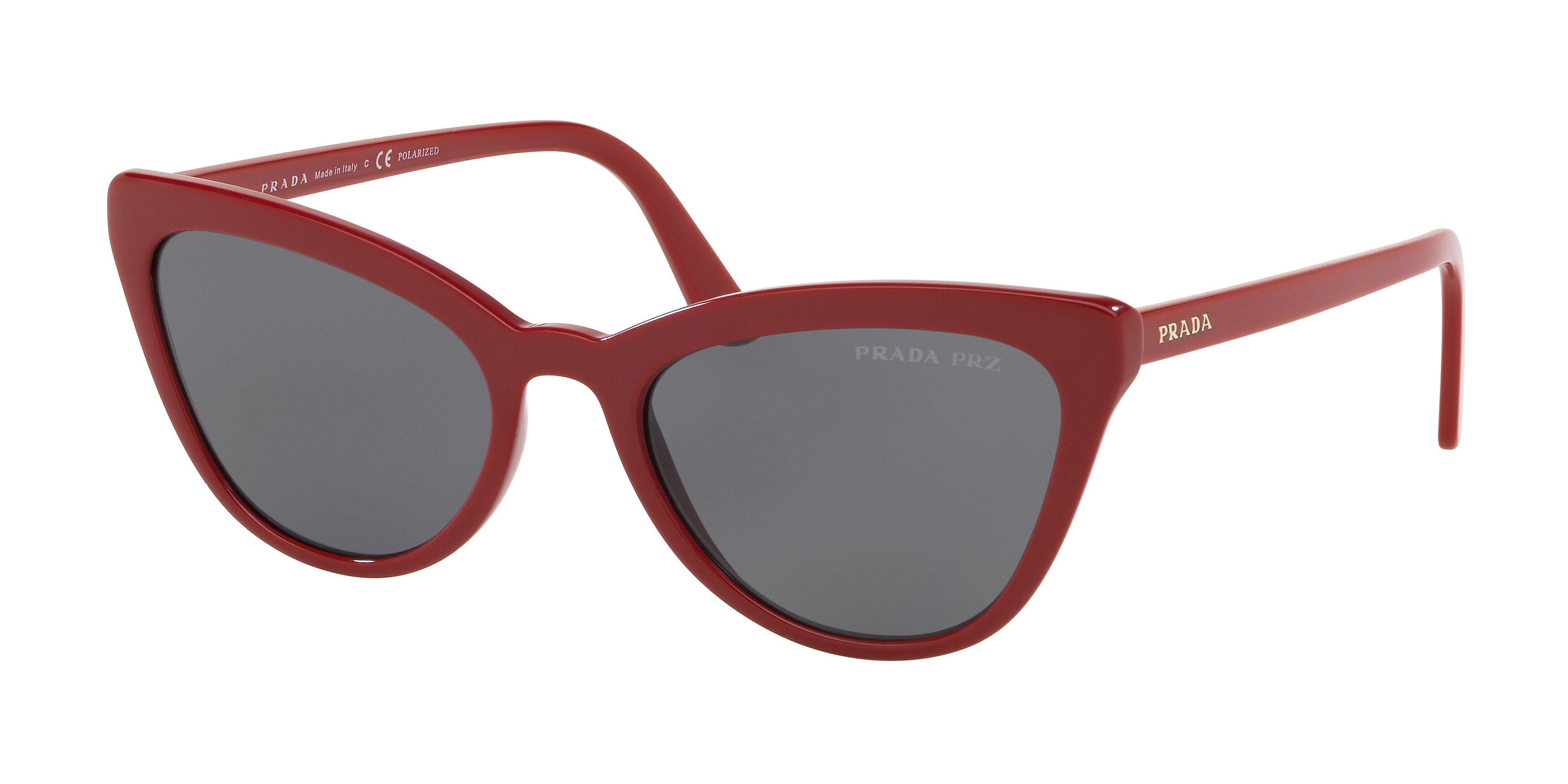 Prada CATWALK PR01VS Cat Eye Sunglasses 5395Z1-Red 56-145-20 - Color Map Red