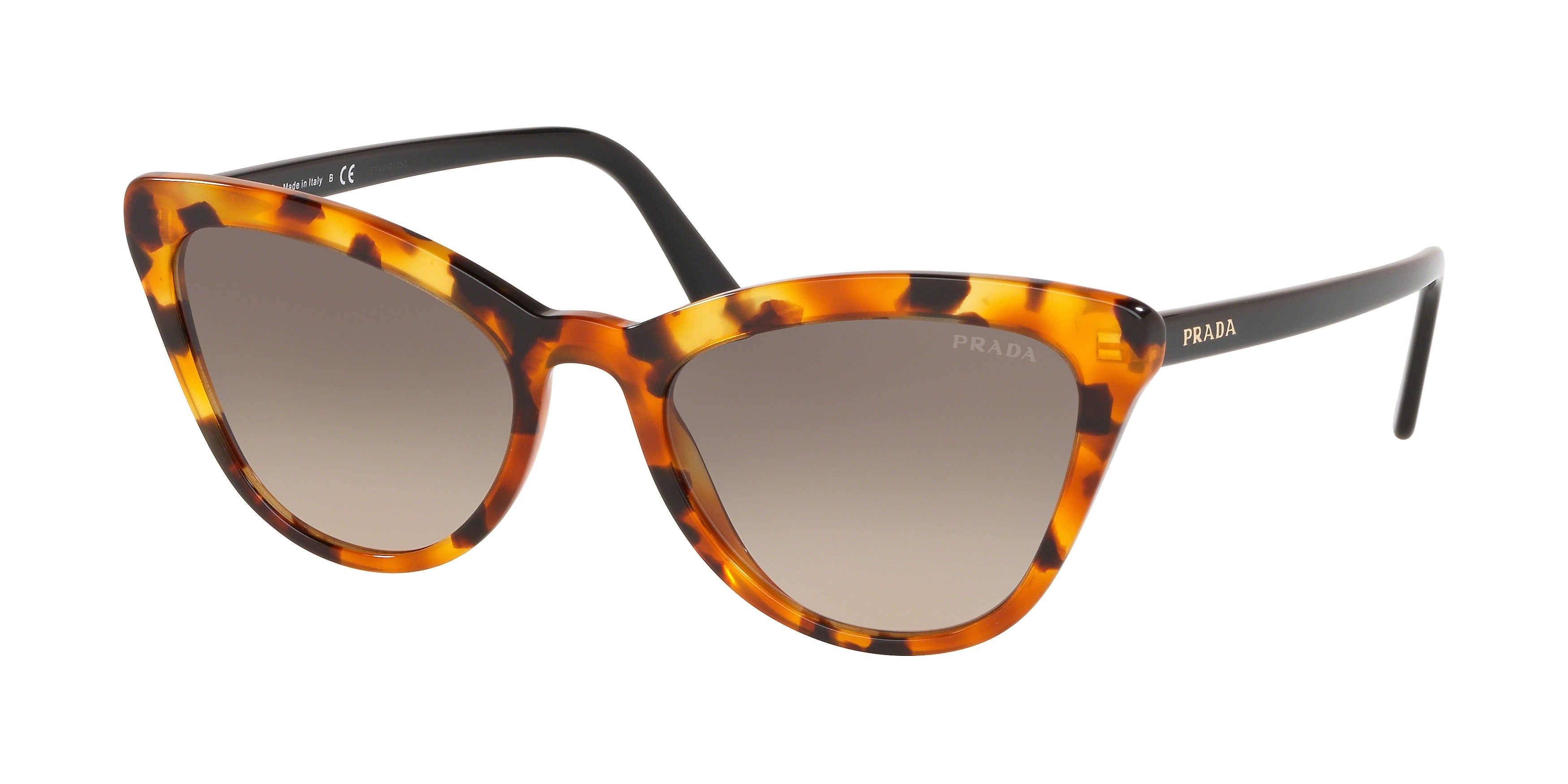 Prada CATWALK PR01VS Cat Eye Sunglasses UF33D0-Orange Havana 56-145-20 - Color Map Tortoise