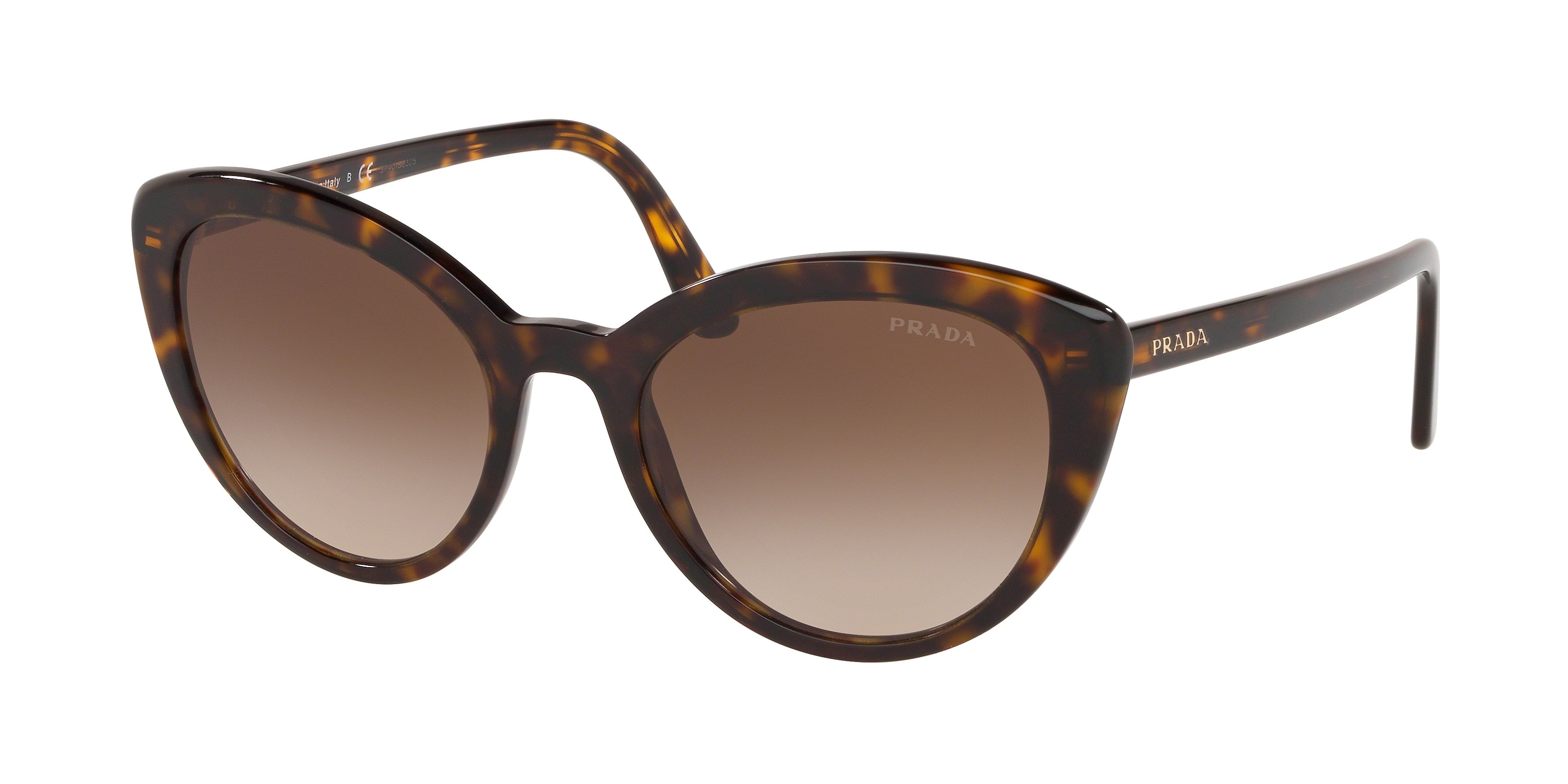 Prada CATWALK PR02VS Cat Eye Sunglasses 2AU6S1-Havana 54-145-20 - Color Map Tortoise