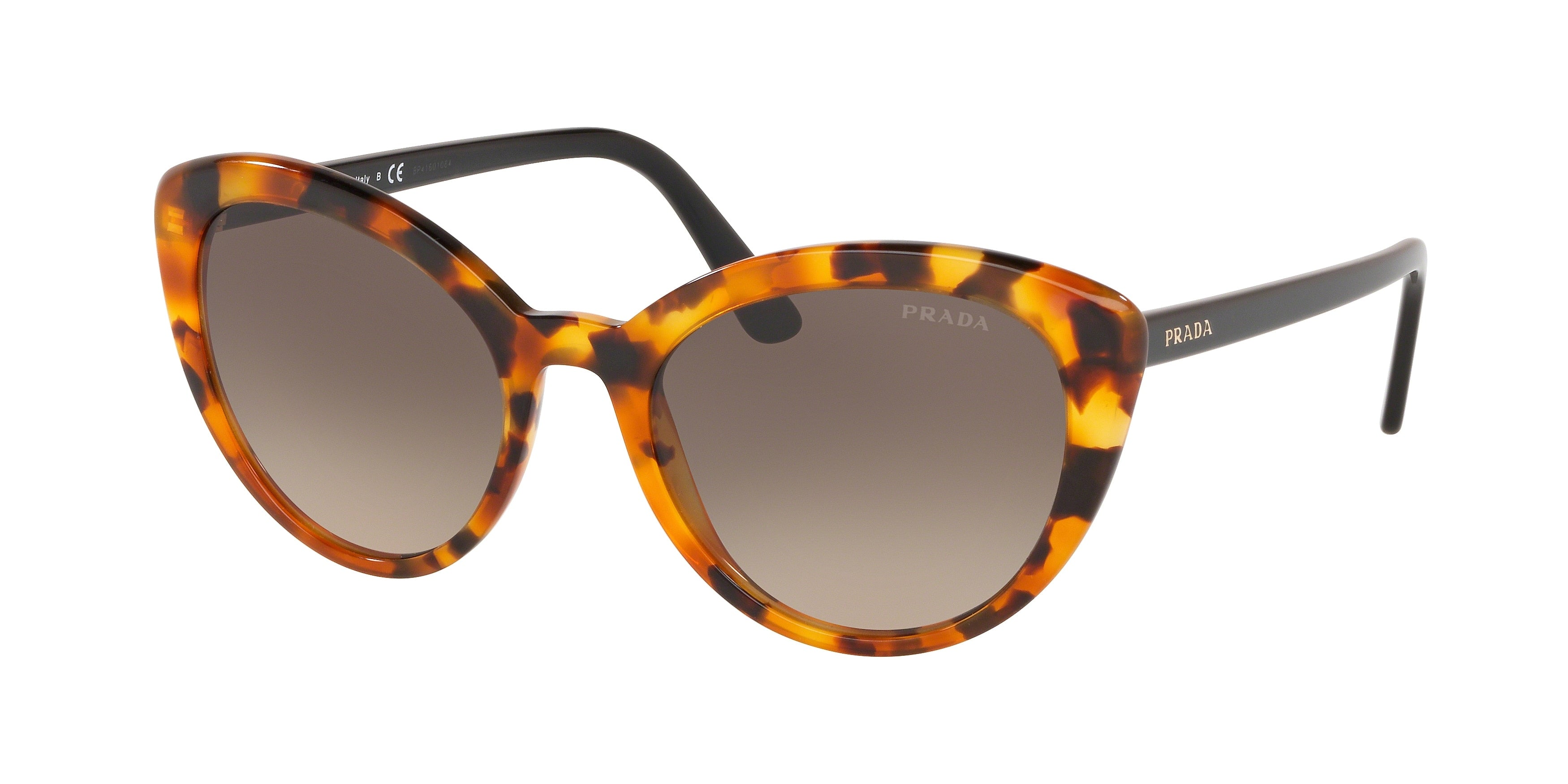 Prada CATWALK PR02VS Cat Eye Sunglasses UF33D0-Orange Havana 54-145-20 - Color Map Orange