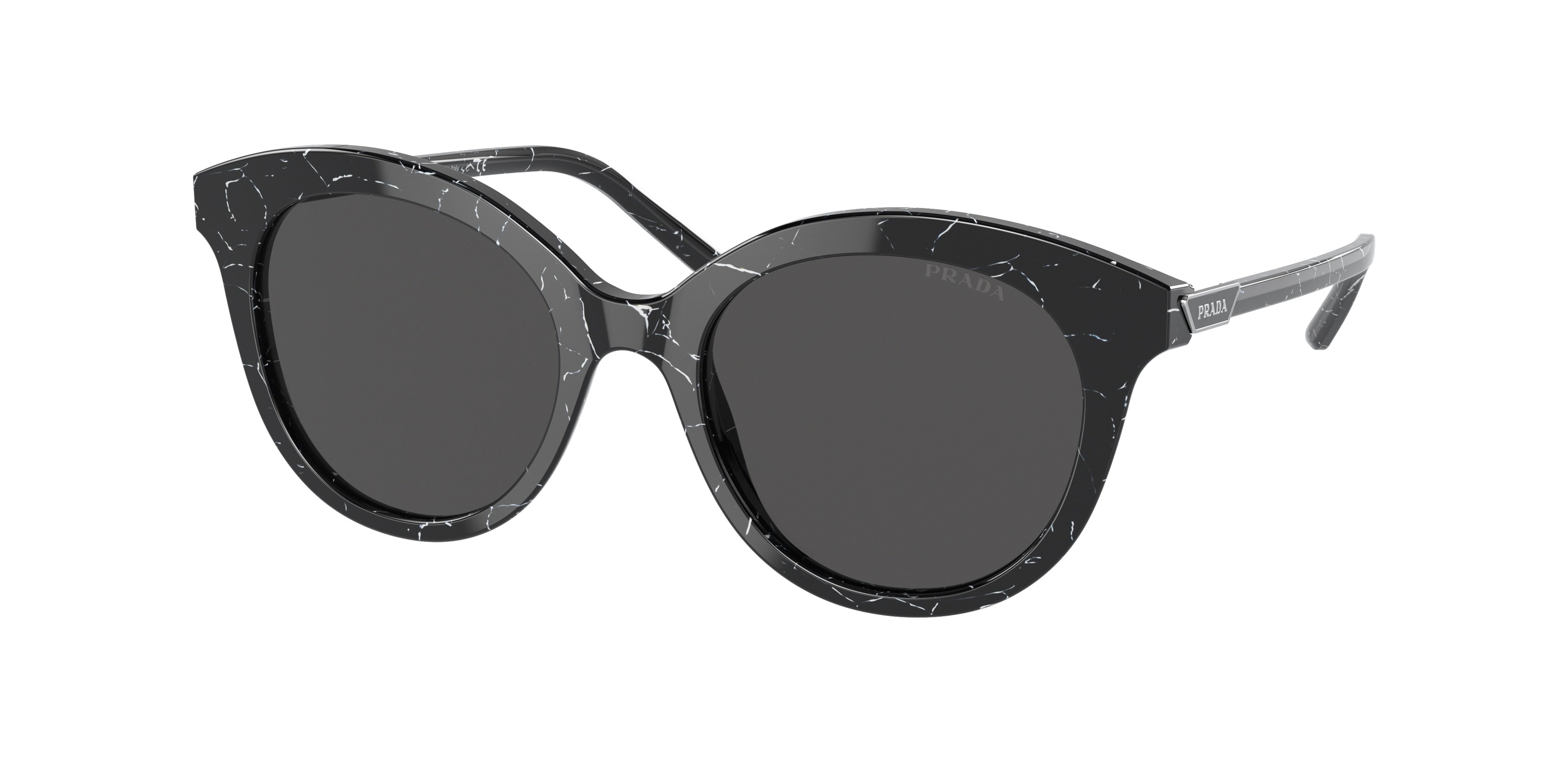 Prada PR02YS Round Sunglasses 03Y5S0-Black Marble 51-140-19 - Color Map Black