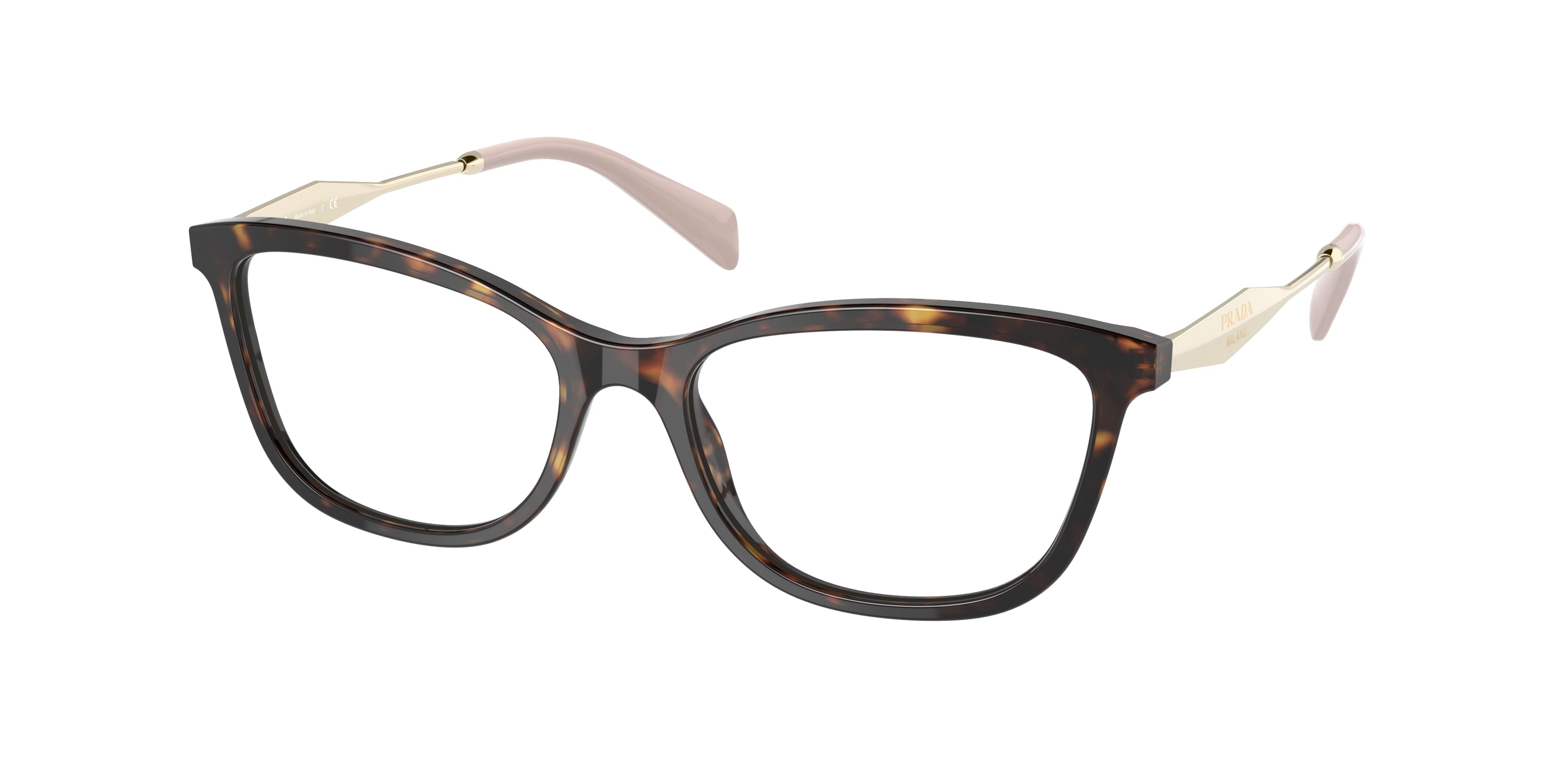 Prada PR02YV Butterfly Eyeglasses 2AU1O1-Tortoise 52-140-17 - Color Map Tortoise