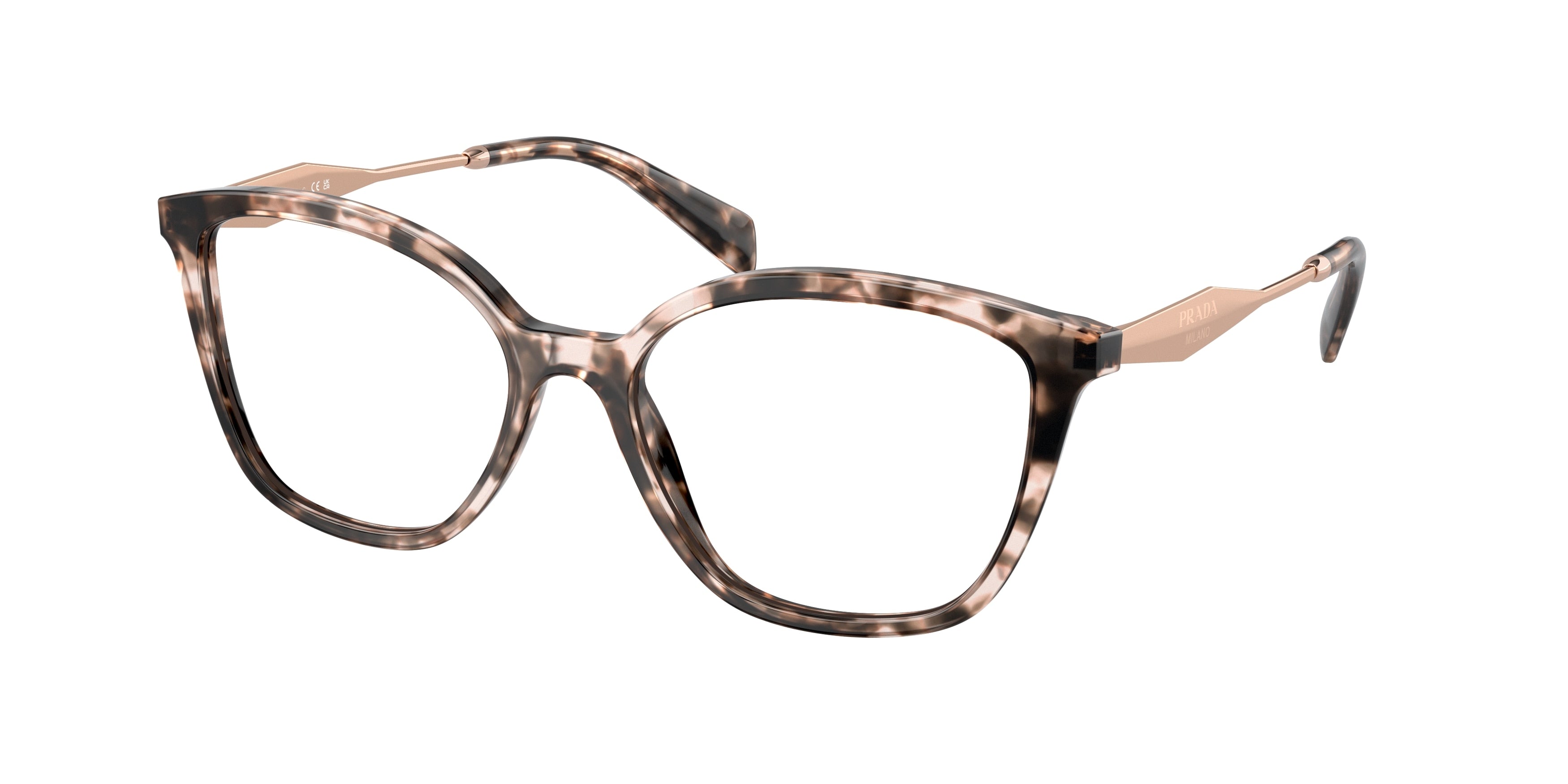 Prada PR02ZV Butterfly Eyeglasses ROJ1O1-Pink Tortoise 54-140-17 - Color Map Tortoise