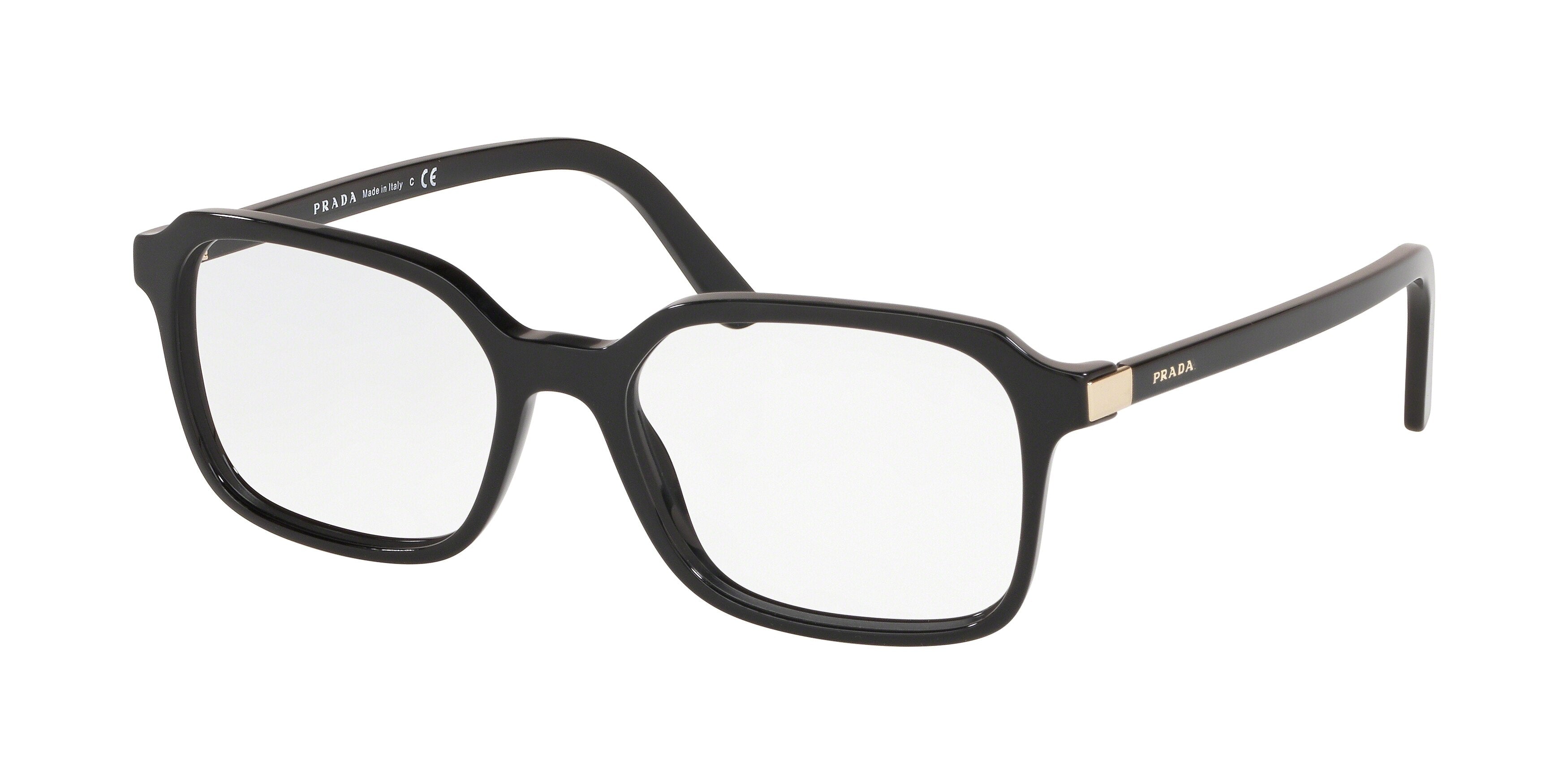 Prada HERITAGE PR03XVF Square Eyeglasses  1AB1O1-Black 53-140-17 - Color Map Black
