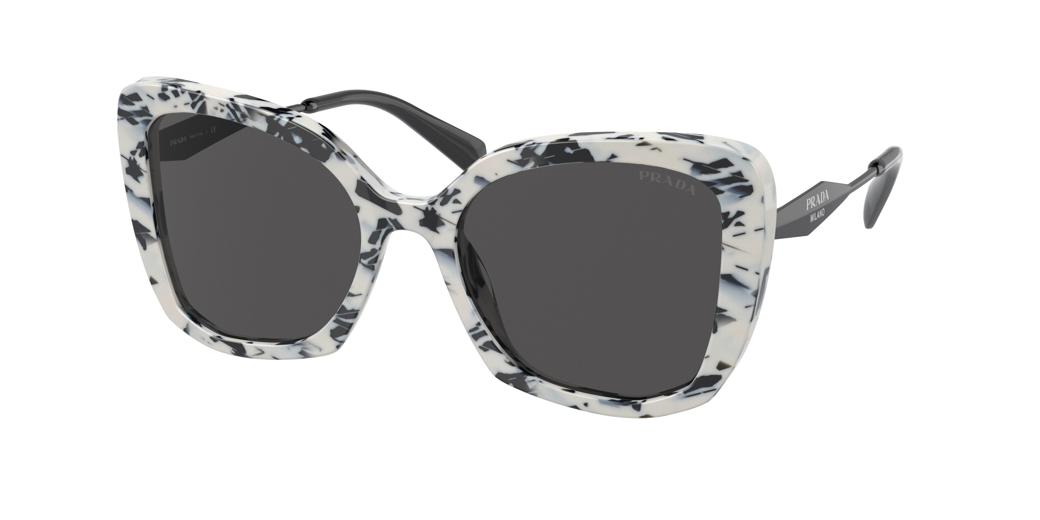 Prada PR03YSF Butterfly Sunglasses  02Y5S0-Abstract Talc 54-140-19 - Color Map White