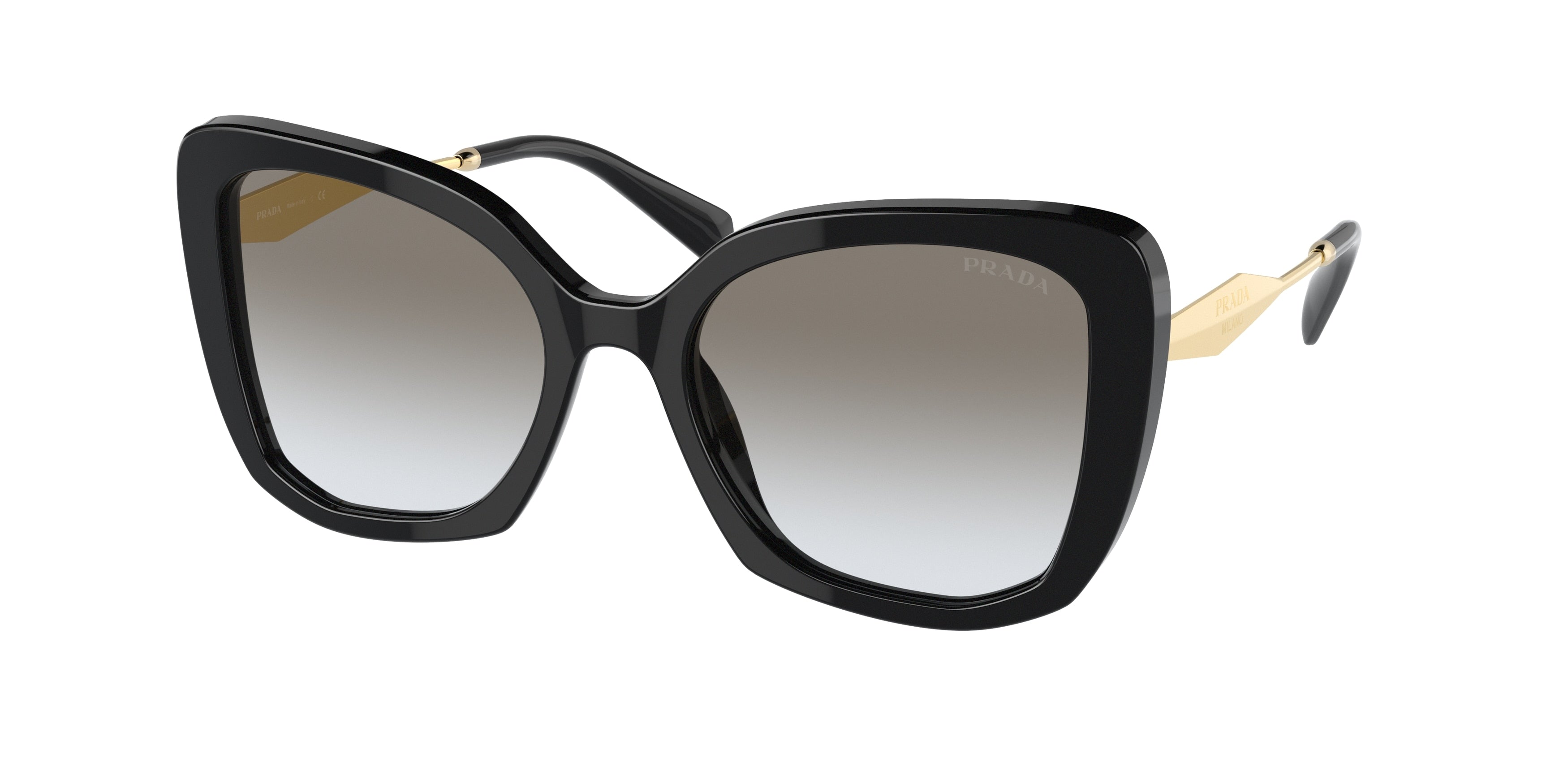 Prada PR03YS Butterfly Sunglasses 1AB0A7-Black 53-140-19 - Color Map Black