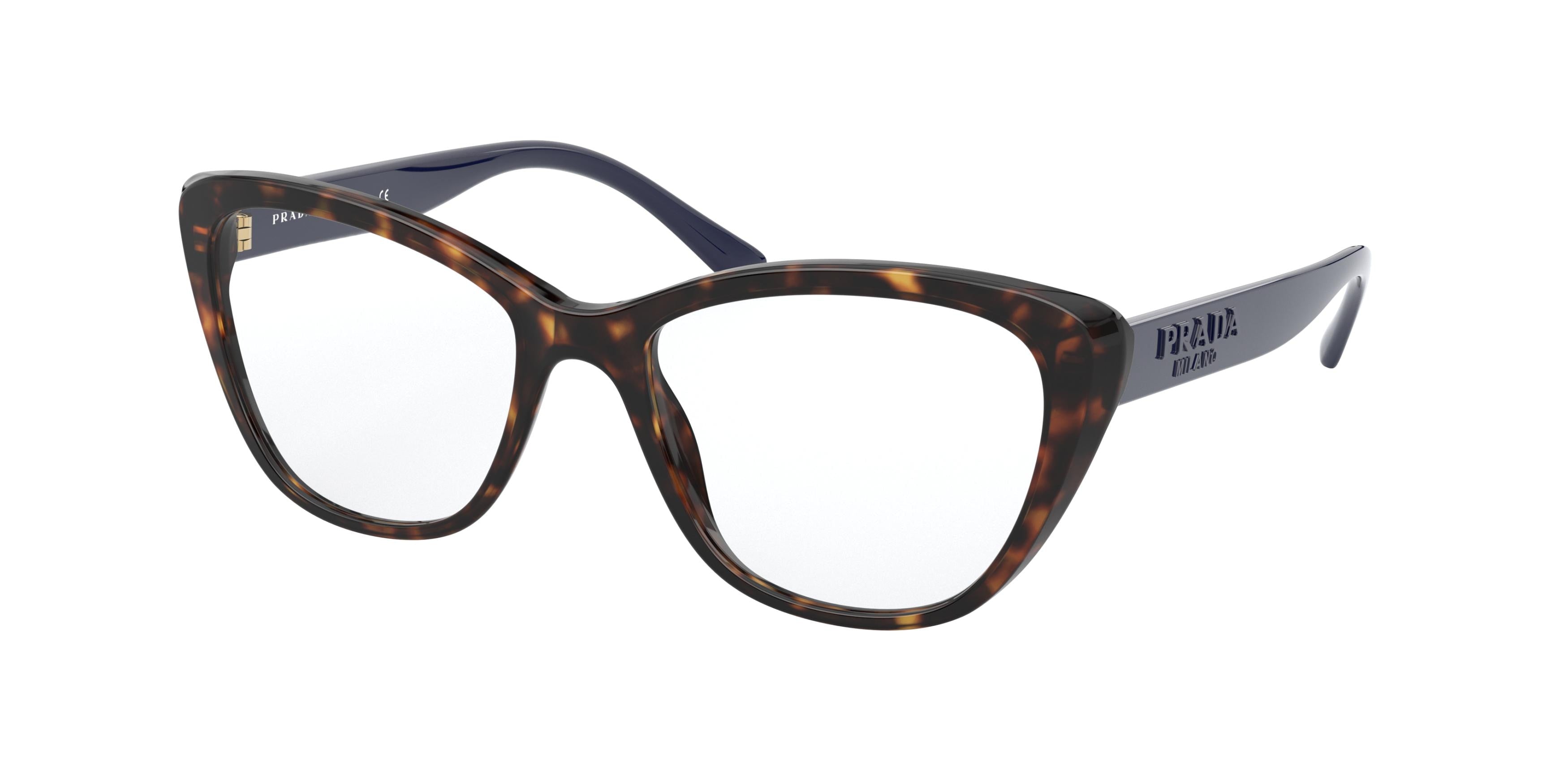 Prada PR04WVF Butterfly Eyeglasses  2AU1O1-Havana 54-140-17 - Color Map Tortoise