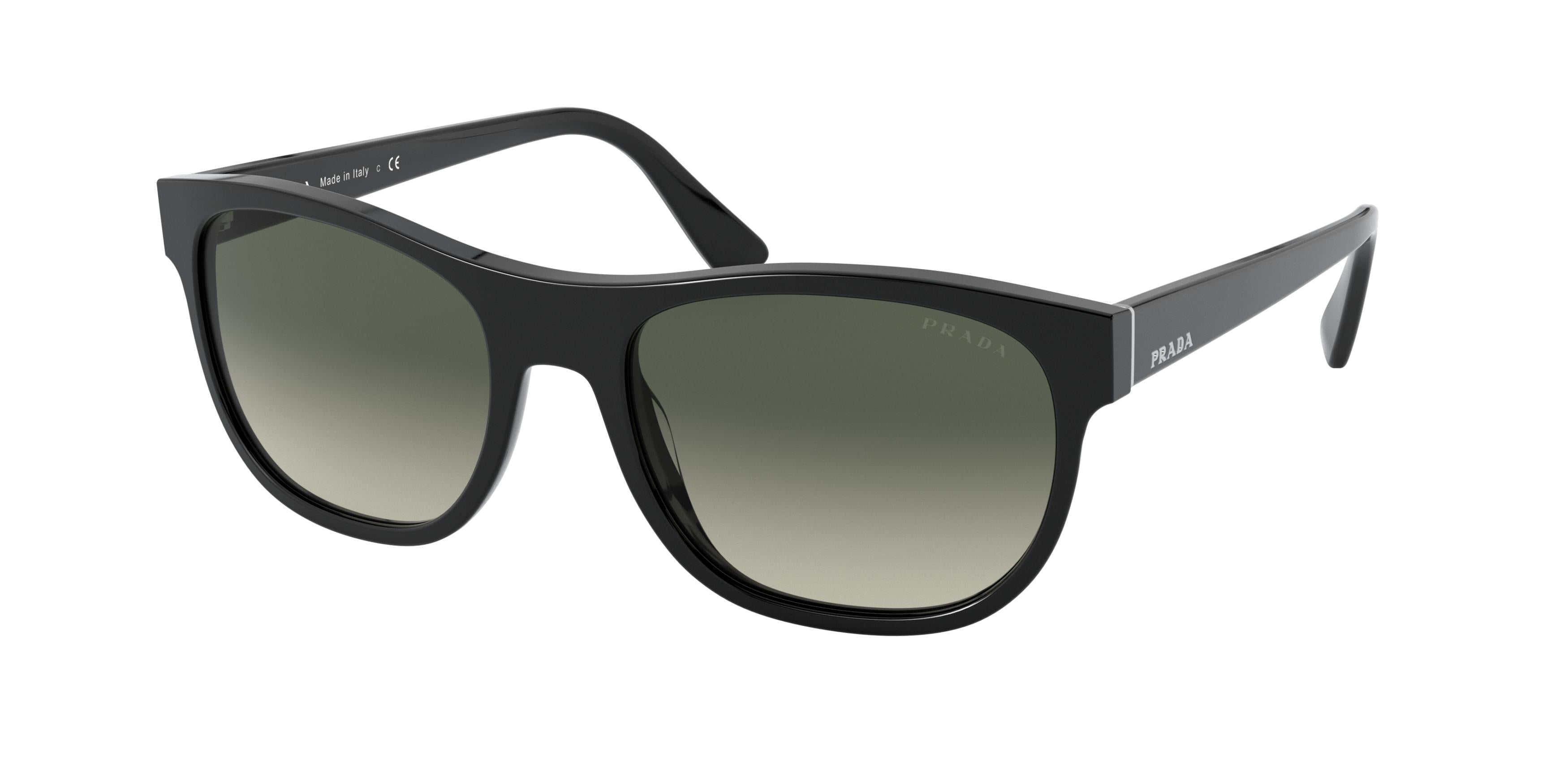 Prada HERITAGE PR04XS Rectangle Sunglasses 1AB2D0-Black 56-145-19 - Color Map Black
