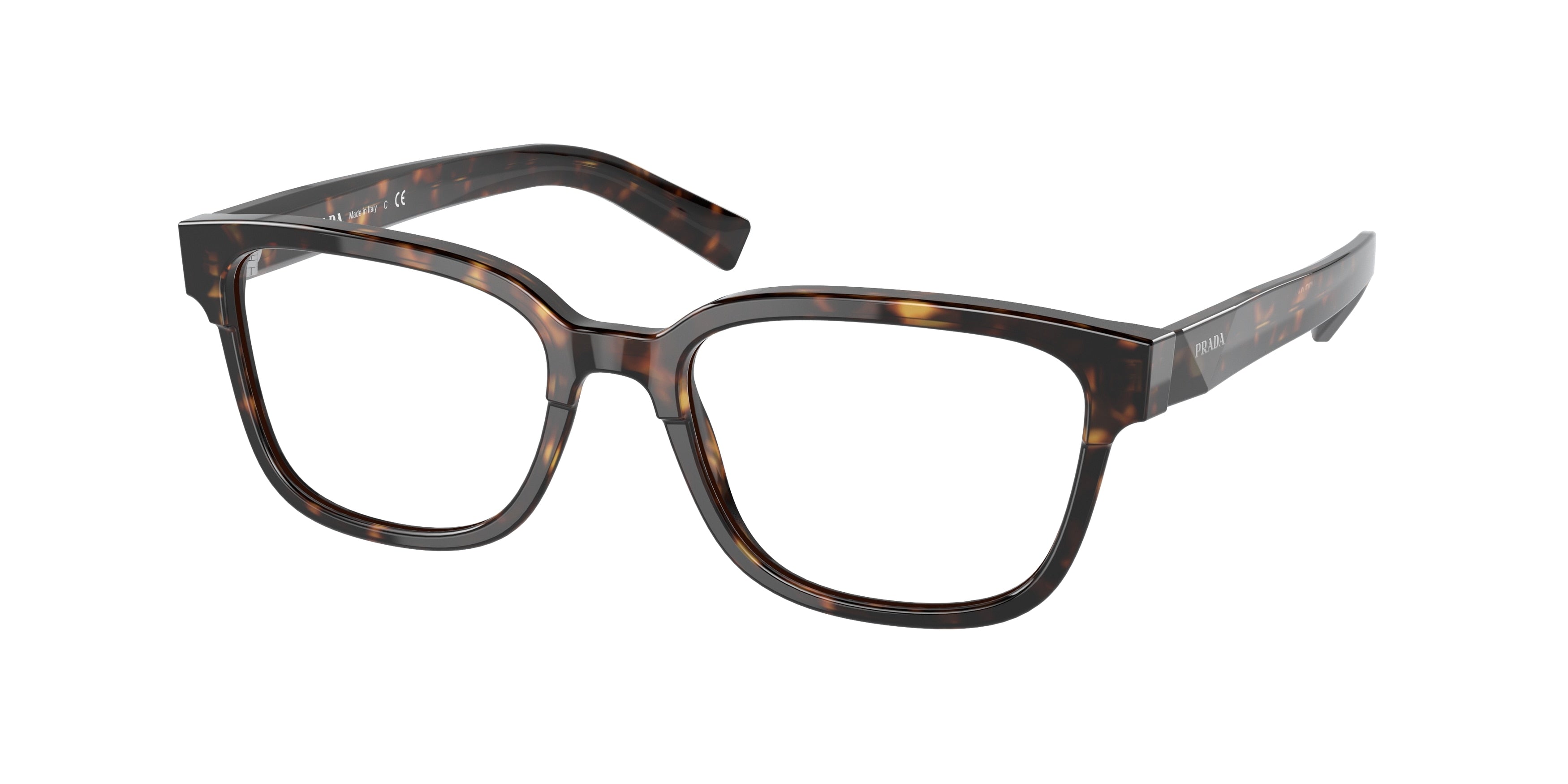 Prada PR04YV Rectangle Eyeglasses 2AU1O1-Tortoise 53-145-18 - Color Map Tortoise