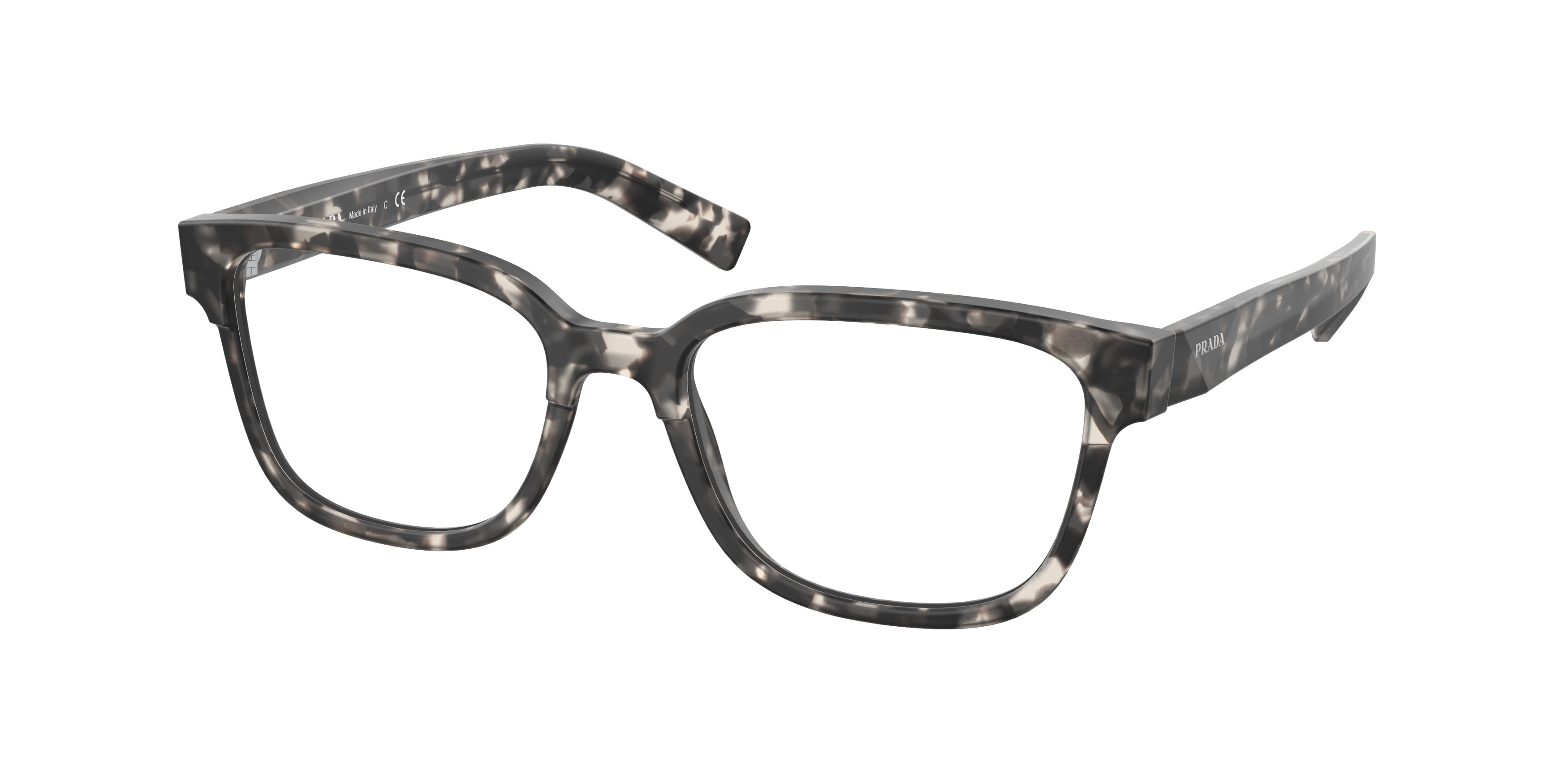 Prada PR04YV Rectangle Eyeglasses VH31O1-Matte Grey Tortoise 53-145-18 - Color Map Grey