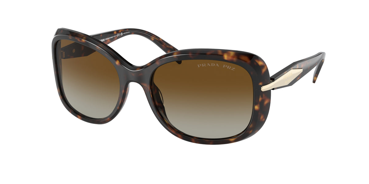 Prada PR04ZS Rectangle Sunglasses 2AU6E1-Tortoise 57-135-18 - Color Map Tortoise