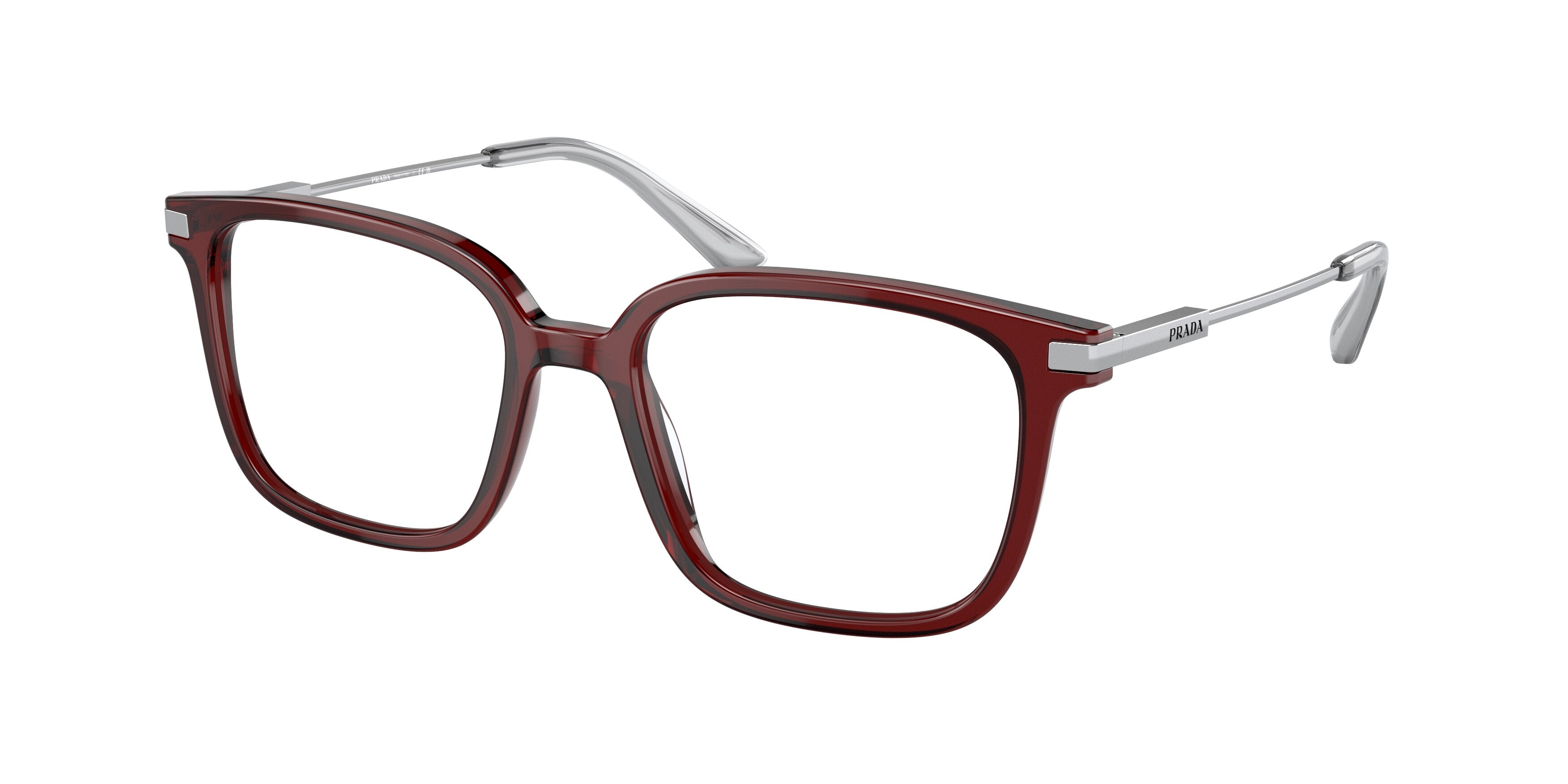 Prada PR04ZVF Pillow Eyeglasses 11G1O1-Crystal Etruscan 54-145-16 - Color Map Transparent