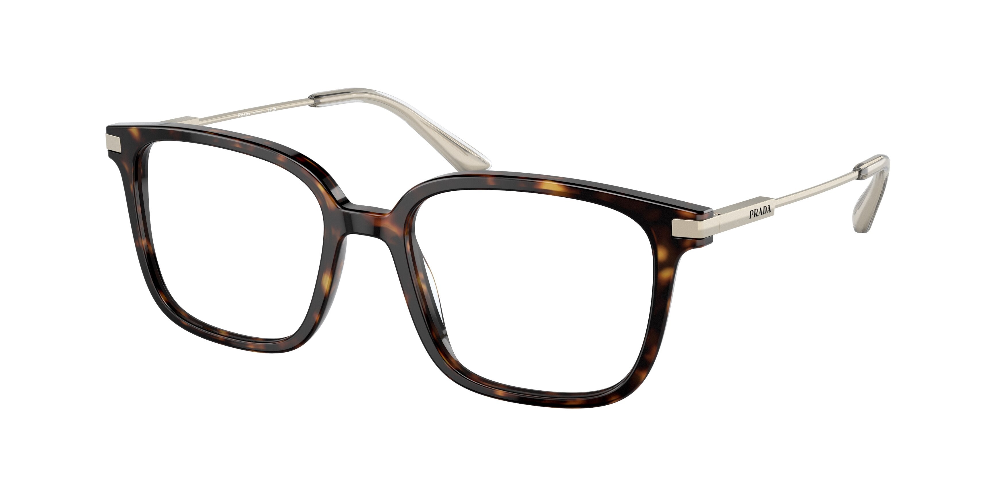 Prada PR04ZVF Pillow Eyeglasses 2AU1O1-Tortoise 54-145-16 - Color Map Tortoise