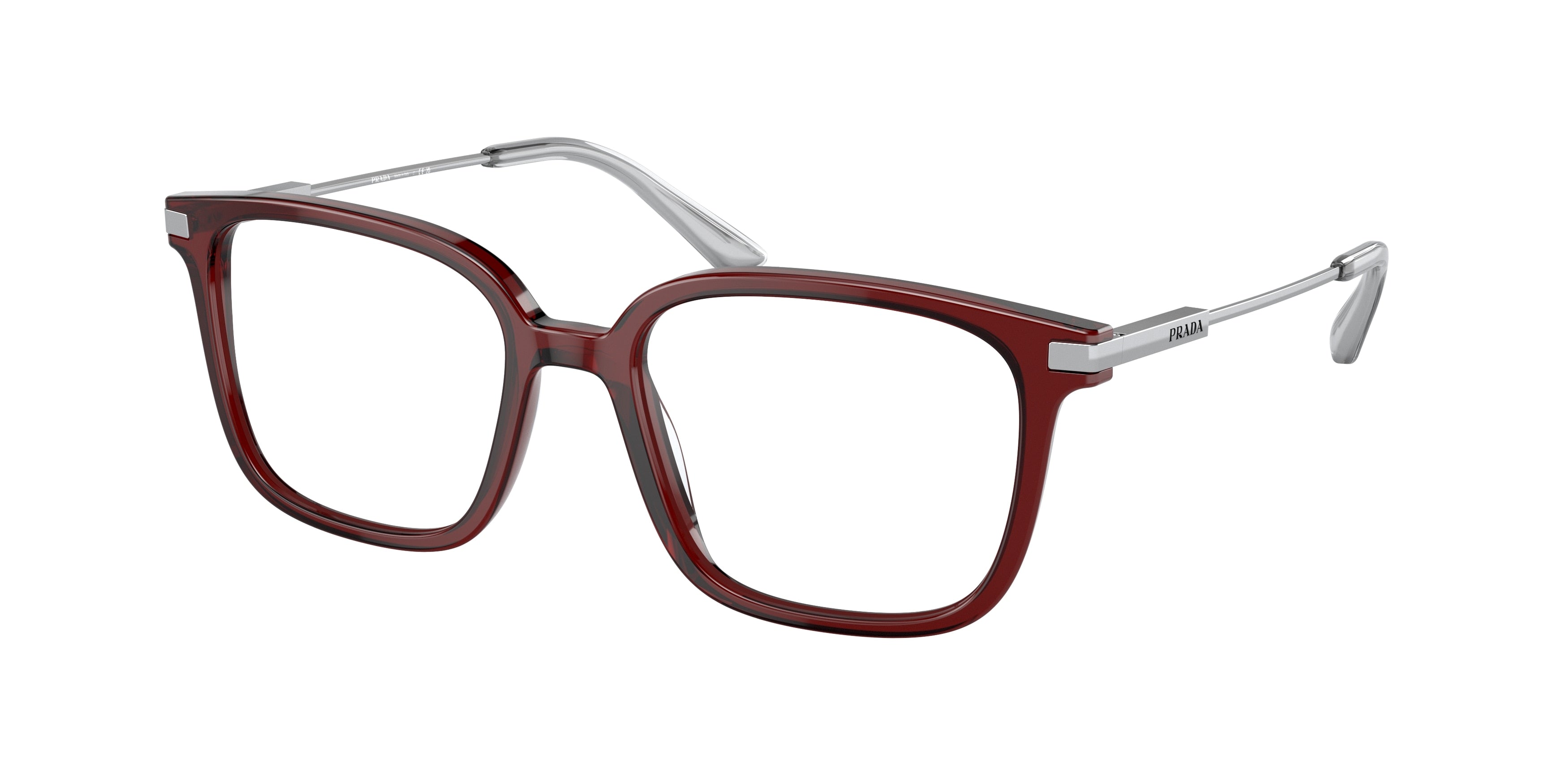 Prada PR04ZV Pillow Eyeglasses 11G1O1-Crystal Etruscan 52-145-18 - Color Map Transparent