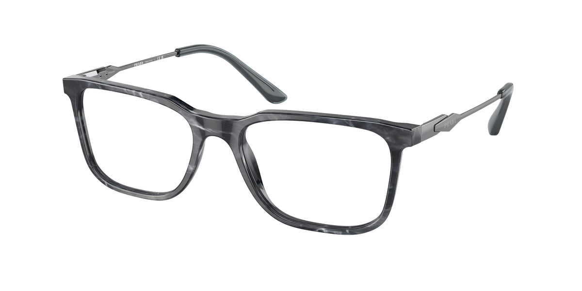 Prada PR05ZV Rectangle Eyeglasses 13F1O1-Graphite Stone 55-140-18 - Color Map Grey