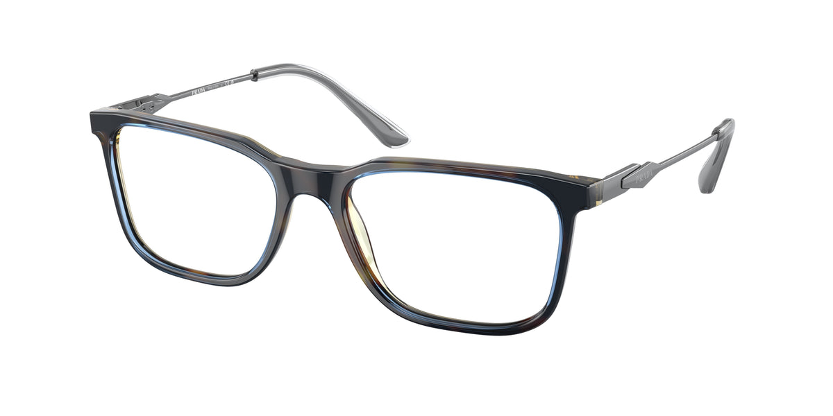 Prada PR05ZV Rectangle Eyeglasses ZXH1O1-Denim Tortoise 55-140-18 - Color Map Tortoise