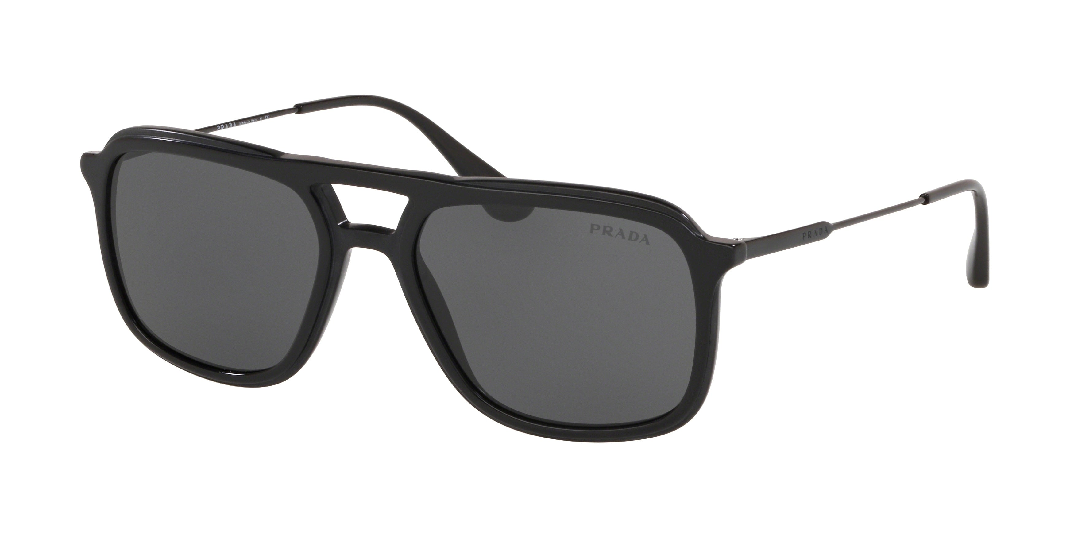 Prada CONCEPTUAL PR06VS Pillow Sunglasses 1AB1A1-Black 54-145-18 - Color Map Black