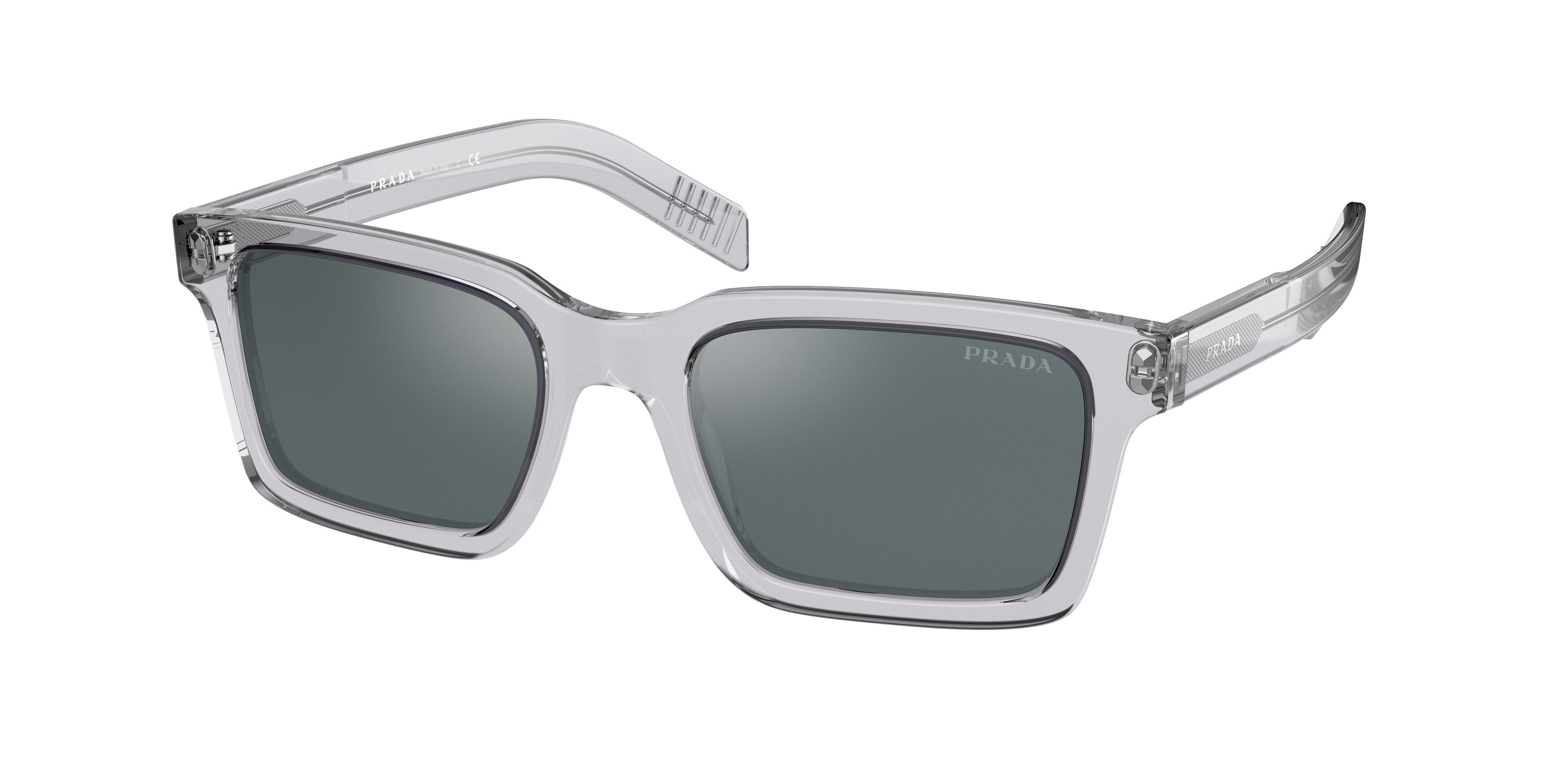 Prada PR06WS Rectangle Sunglasses U4301A-Grey Crystal 52-145-20 - Color Map Grey
