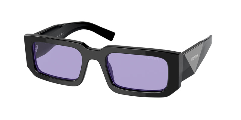 Prada PR06YS Rectangle Sunglasses 02Z01O-Black/Blue 53-145-21 - Color Map Black