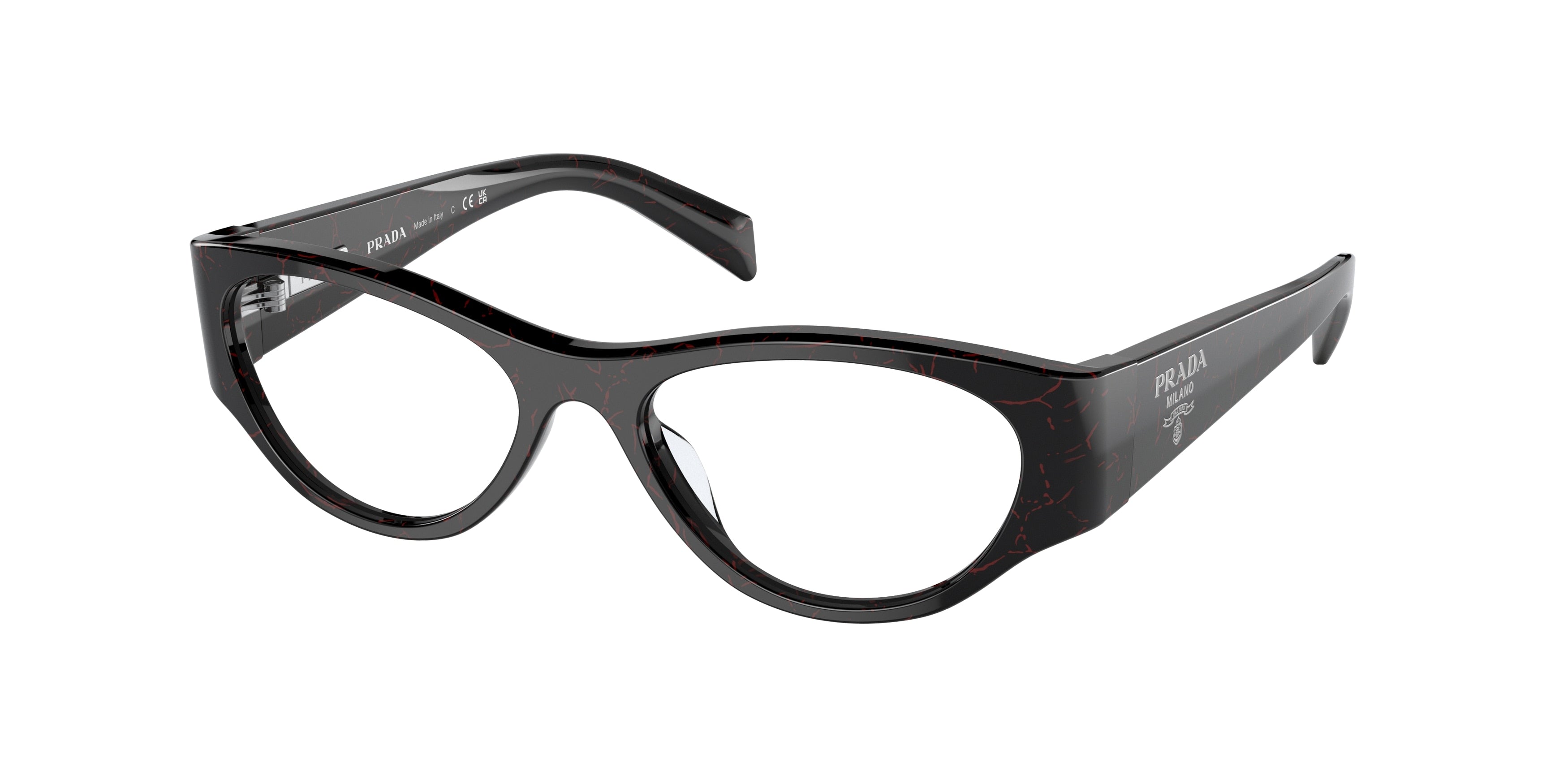 Prada PR06ZV Butterfly Eyeglasses 11F1O1-Etruscan Black Marble 52-130-17 - Color Map Black