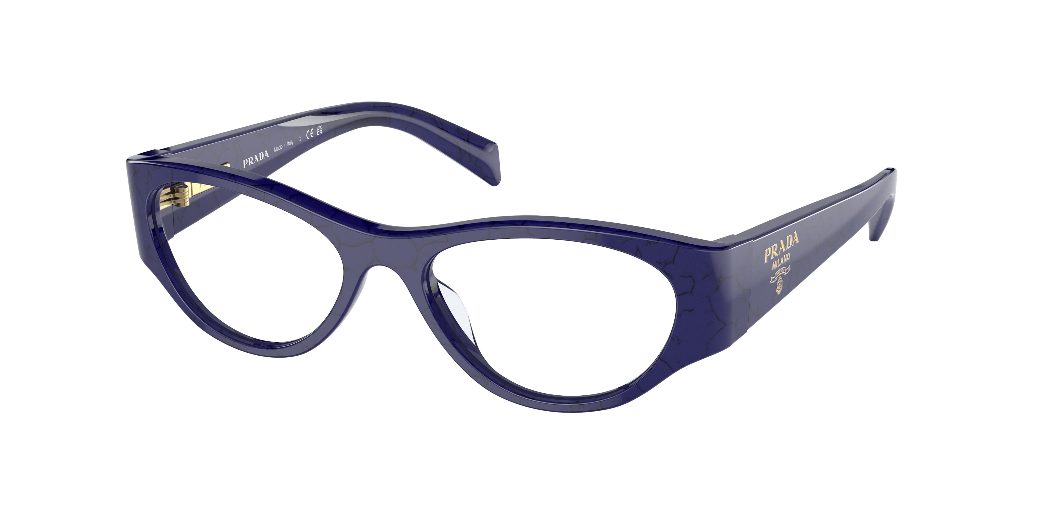 Prada PR06ZV Butterfly Eyeglasses 18D1O1-Baltic Marble 52-130-17 - Color Map Blue