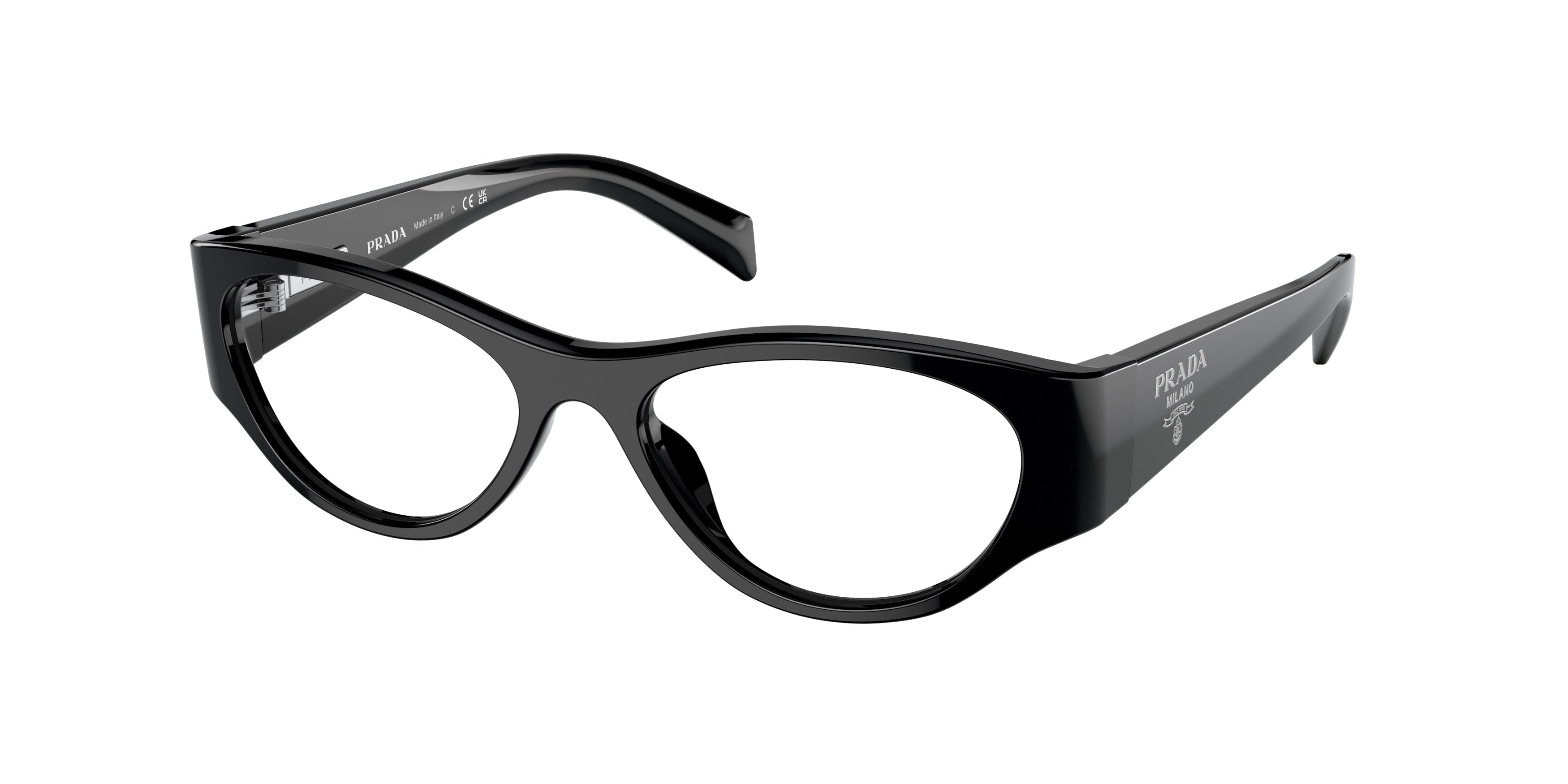 Prada PR06ZV Butterfly Eyeglasses 1AB1O1-Black 52-130-17 - Color Map Black