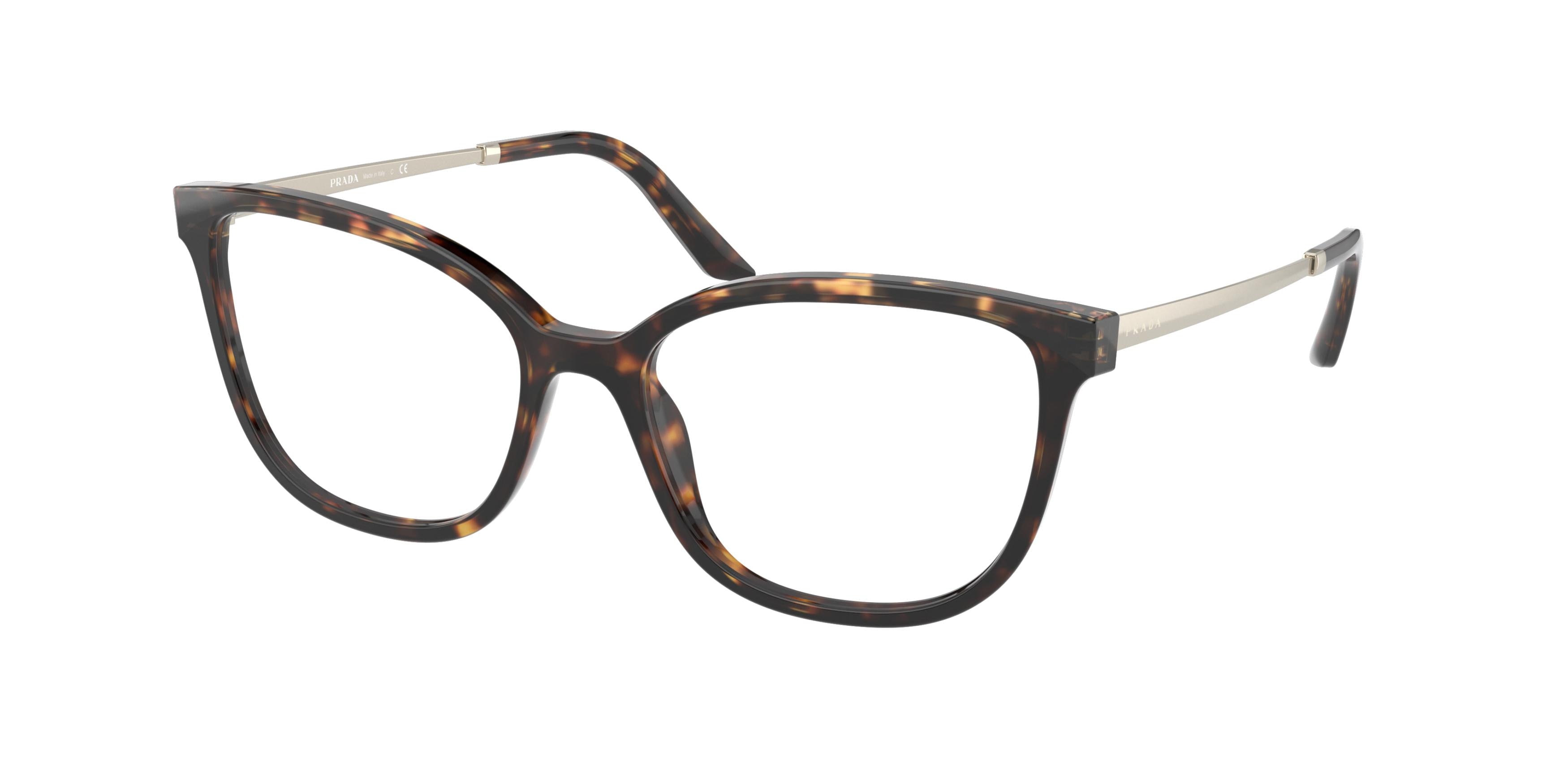 Prada PR07WV Cat Eye Eyeglasses 06N1O1-Dark Havana/Medium Havana 54-140-17 - Color Map Brown