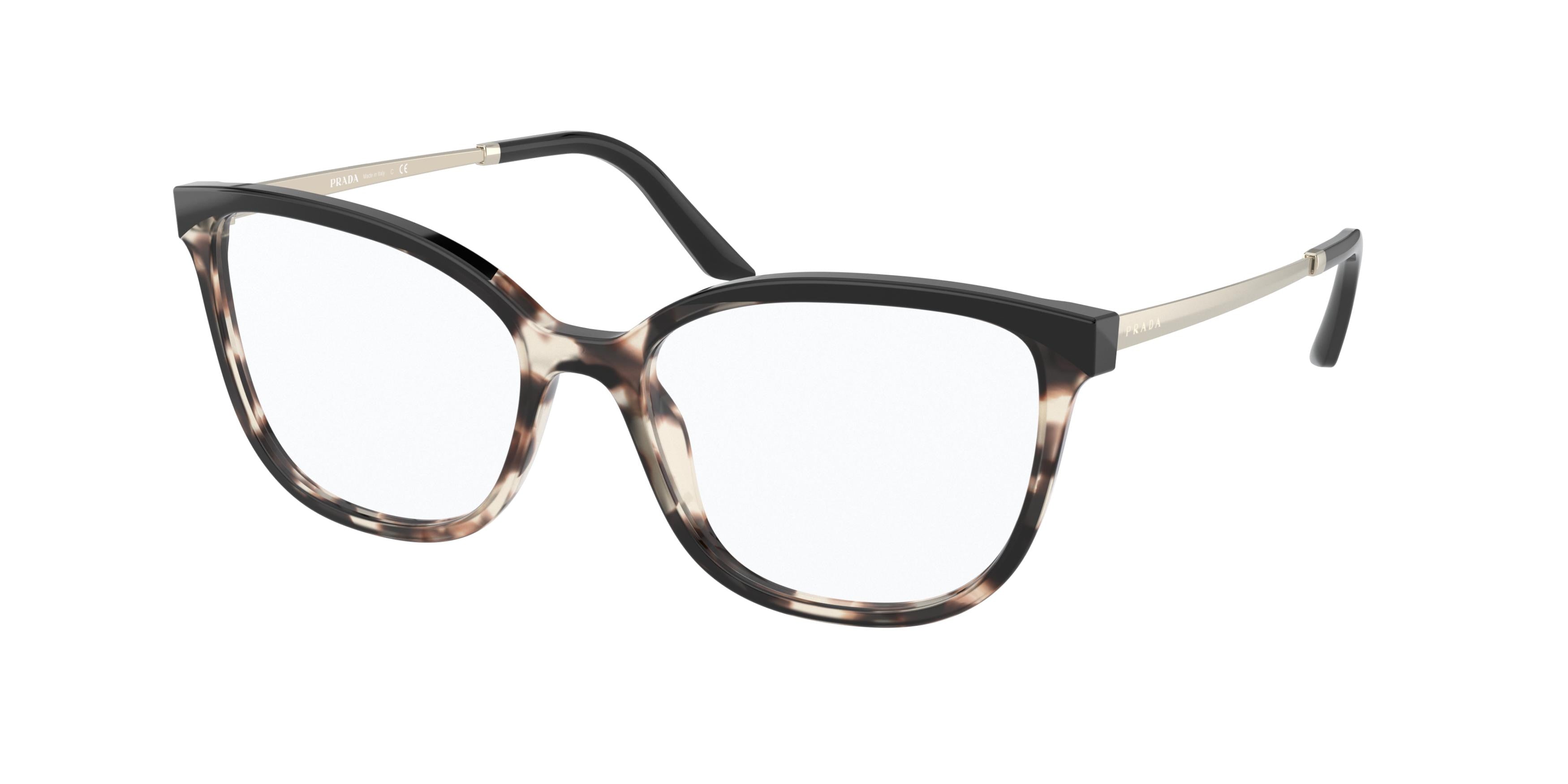 Prada PR07WV Cat Eye Eyeglasses 3981O1-Tortoise Talc/Black 54-140-17 - Color Map Tortoise