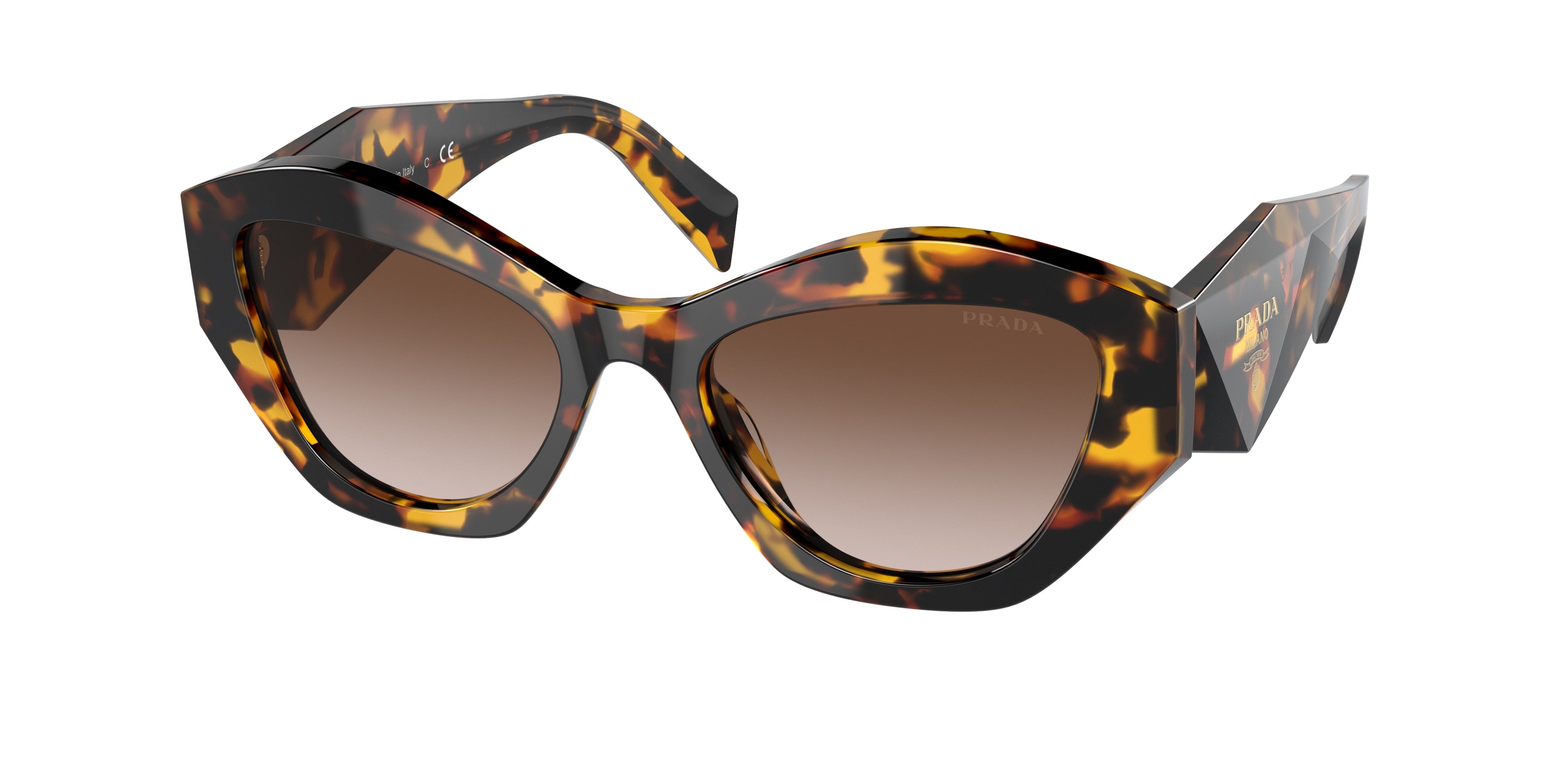 Prada PR07YS Irregular Sunglasses VAU6S1-Honey Havana 53-145-19 - Color Map Tortoise