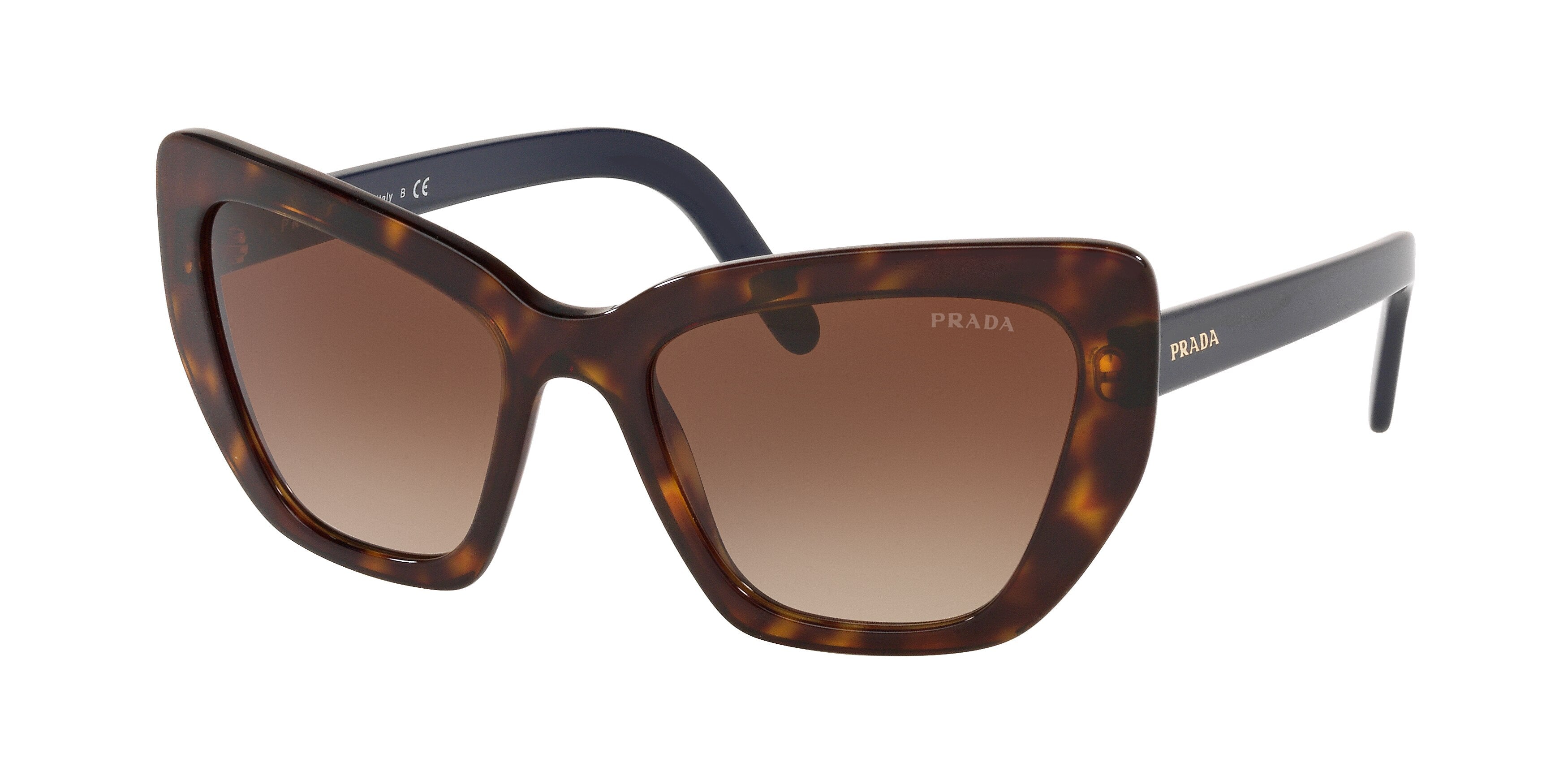 Prada CATWALK PR08VS Cat Eye Sunglasses 2AU6S1-Havana 55-140-19 - Color Map Tortoise