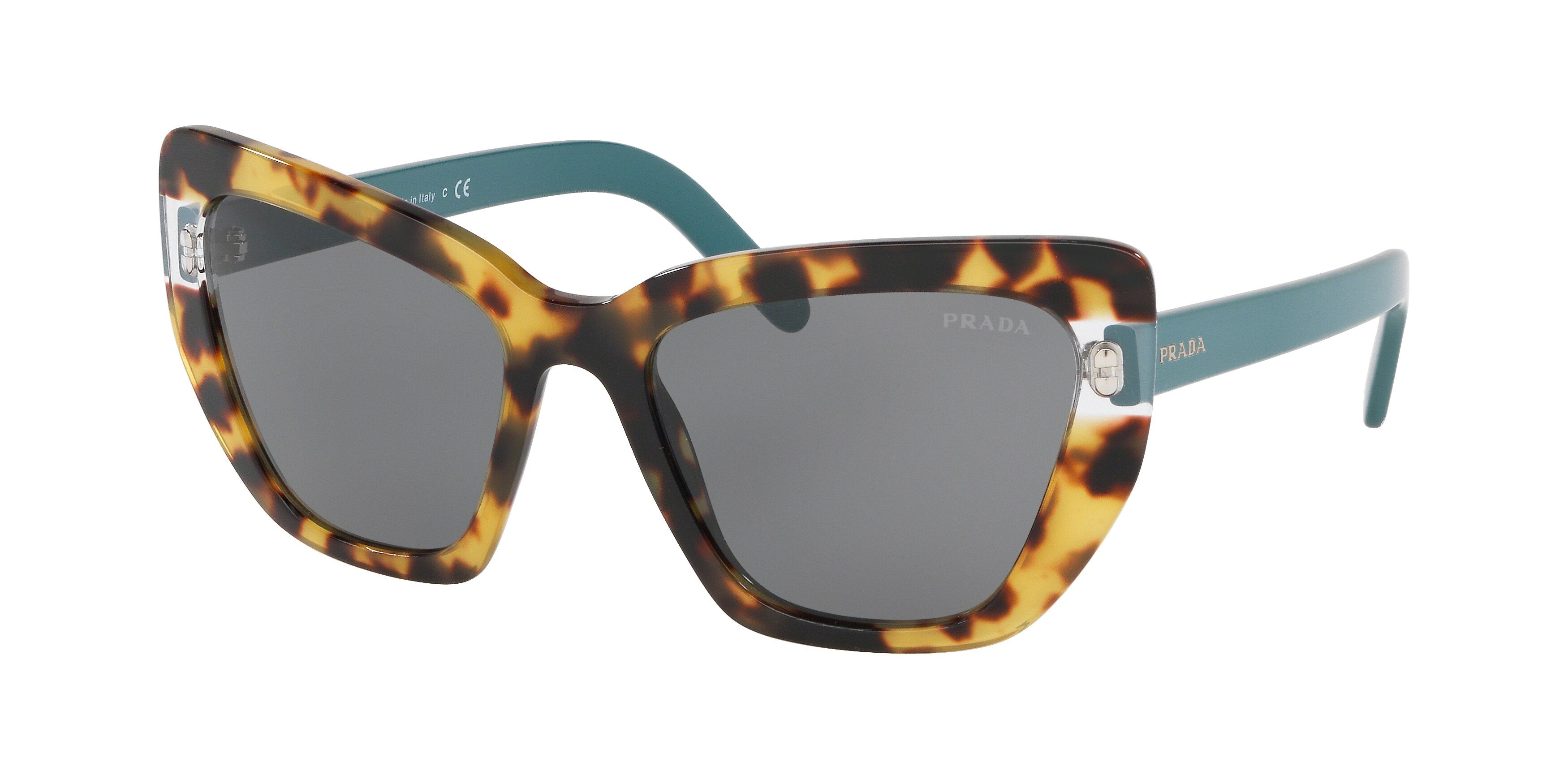 Prada CATWALK PR08VS Cat Eye Sunglasses 4726Q0-Medium Havana/Transparent 55-140-19 - Color Map Brown