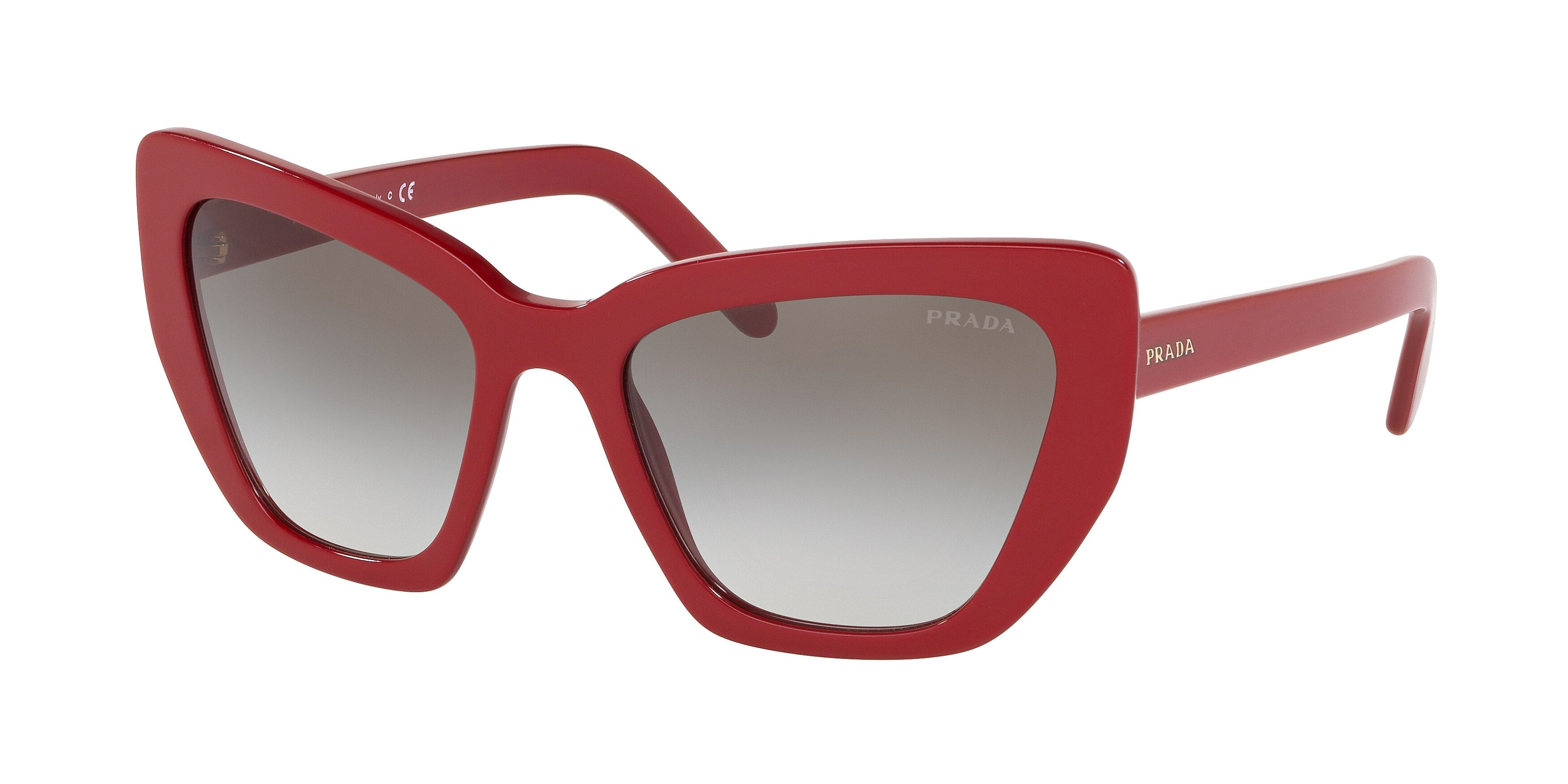 Prada CATWALK PR08VS Cat Eye Sunglasses ACB0A7-Red 55-140-19 - Color Map Red