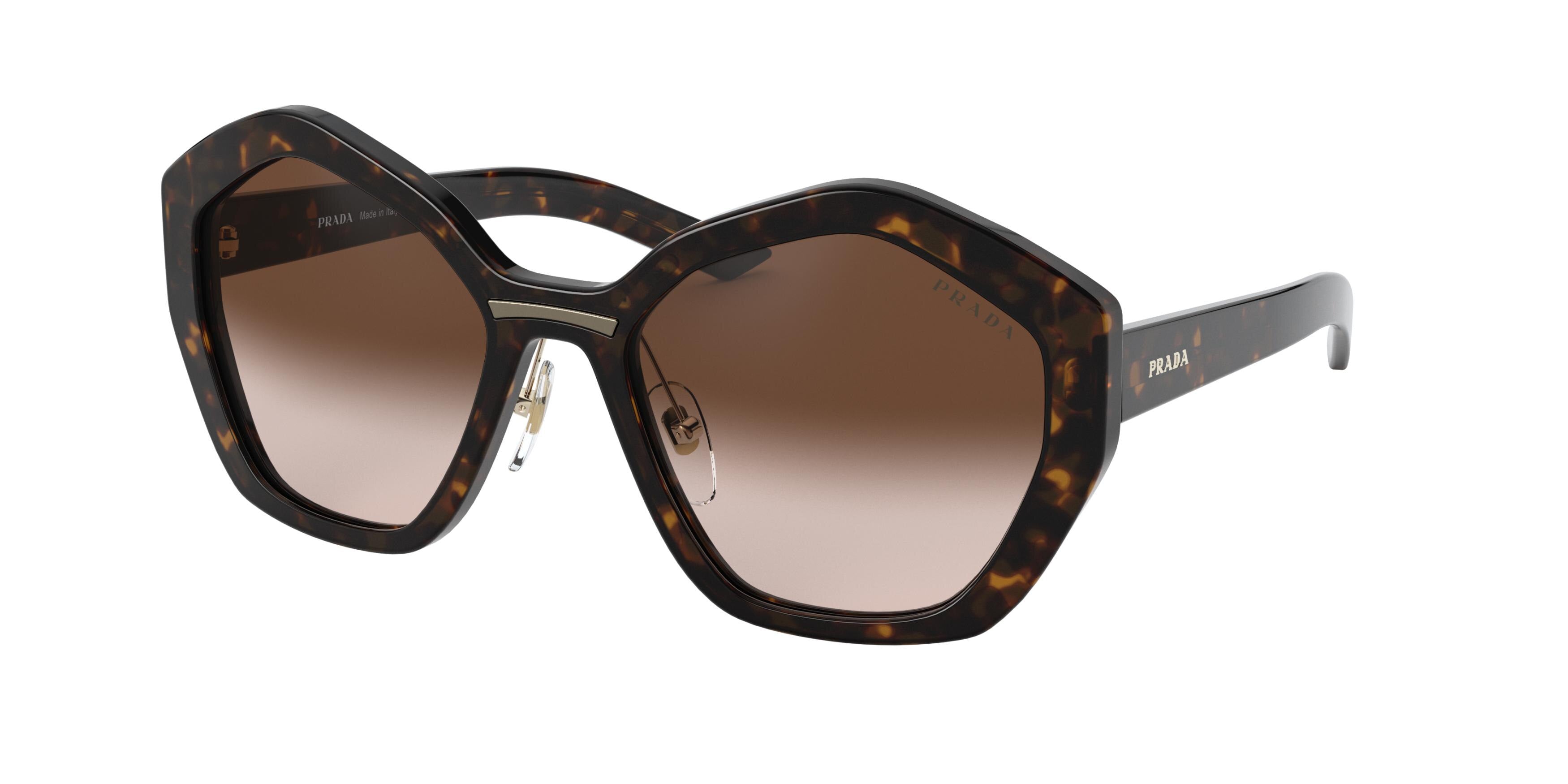 Prada PR08XS Irregular Sunglasses 2AU6S1-Havana 55-140-19 - Color Map Tortoise