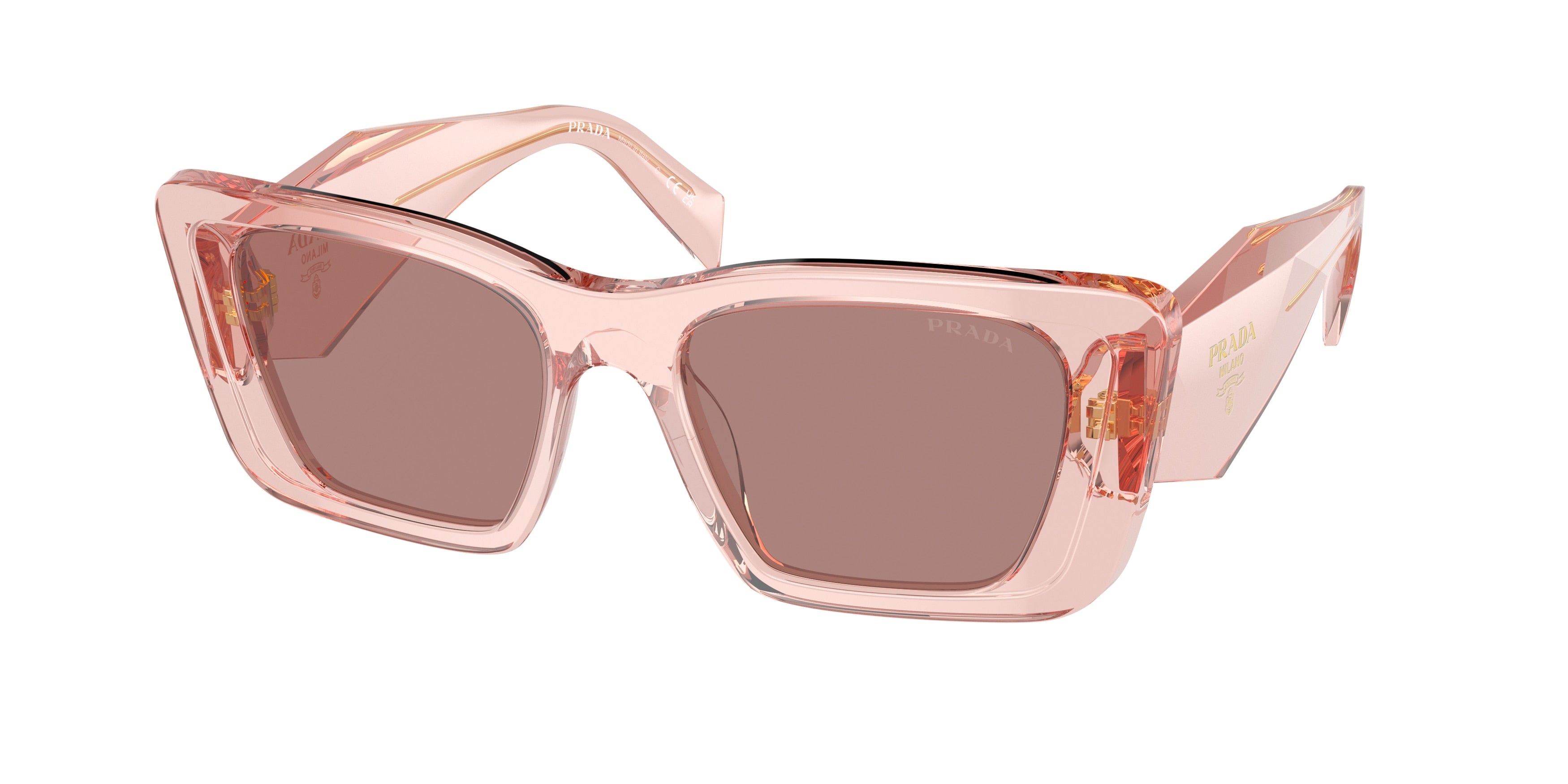 Prada PR08YS Butterfly Sunglasses 19Q10D-Transparent Peach 51-145-18 - Color Map Pink