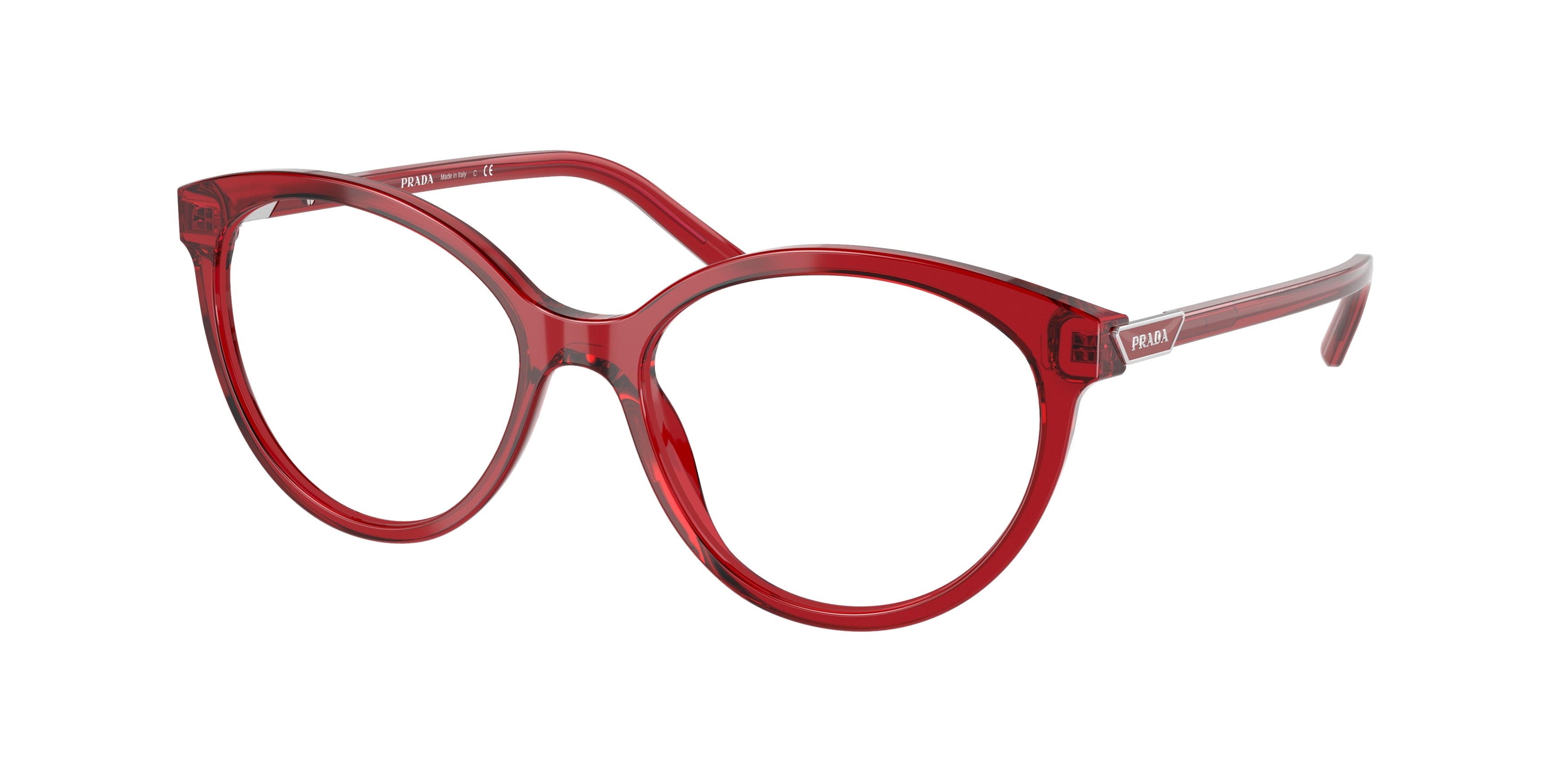 Prada PR08YV Oval Eyeglasses 08Z1O1-Fire Crystal 54-140-17 - Color Map Red
