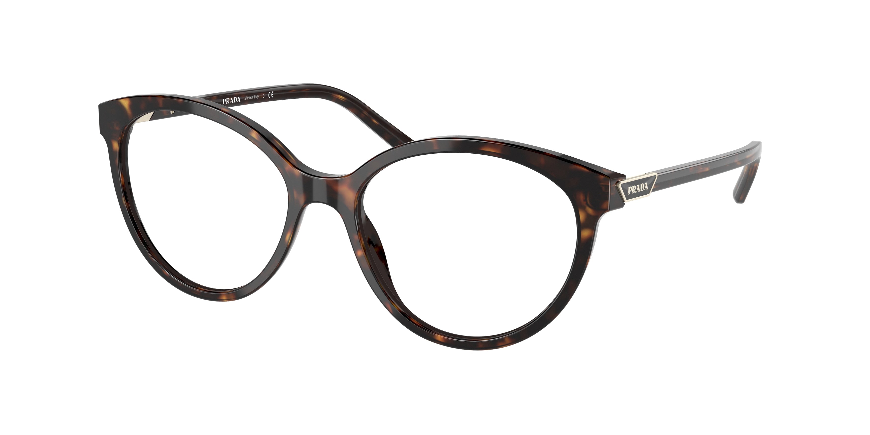 Prada PR08YV Oval Eyeglasses 2AU1O1-Tortoise 52-140-17 - Color Map Tortoise