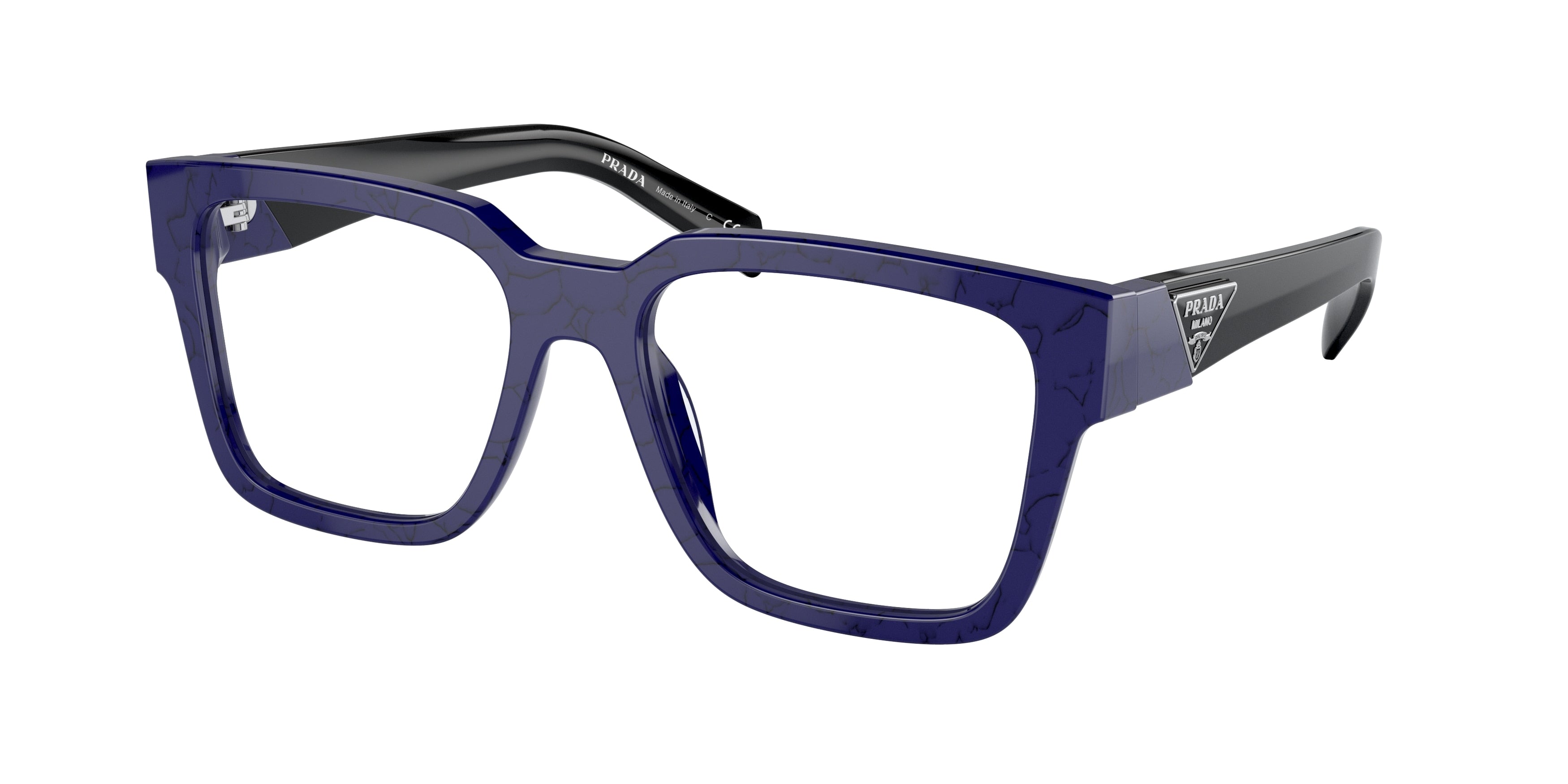 Prada PR08ZV Square Eyeglasses 18D1O1-Baltic Marble 54-140-18 - Color Map Blue