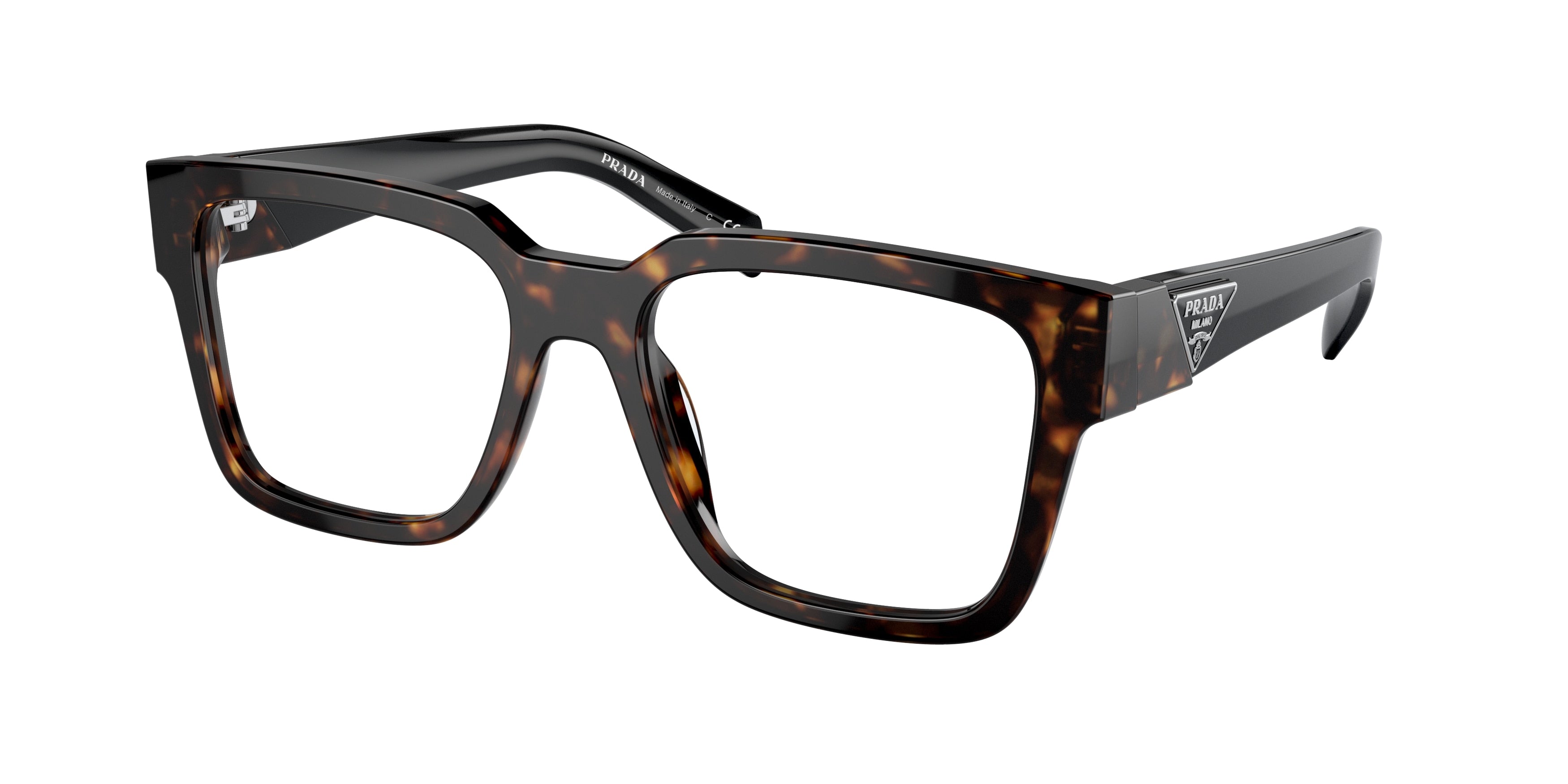 Prada PR08ZV Square Eyeglasses 2AU1O1-Tortoise 54-140-18 - Color Map Tortoise