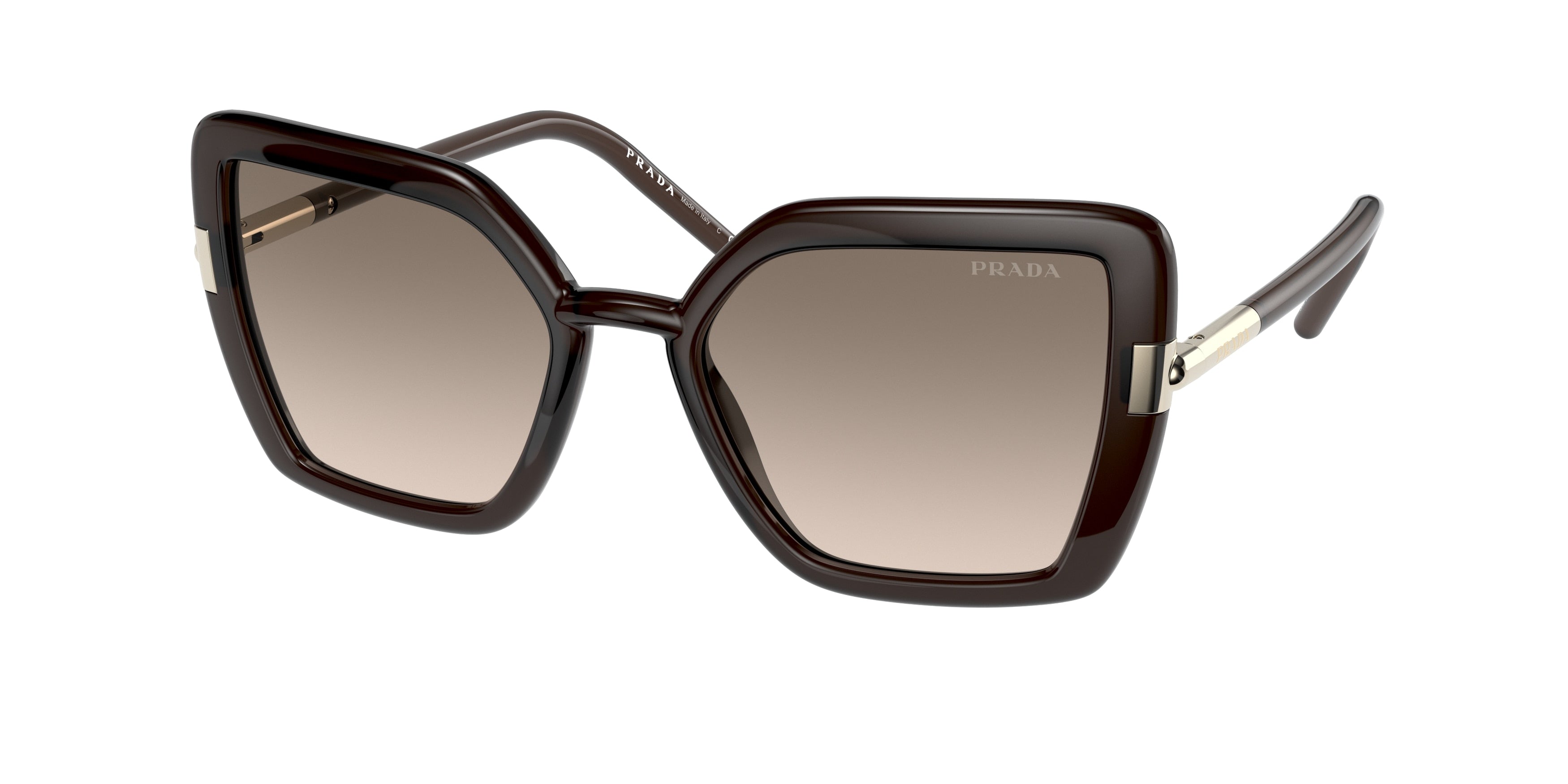 Prada PR09WS Butterfly Sunglasses 05M3D0-Crystal Dark Brown 54-140-20 - Color Map Brown