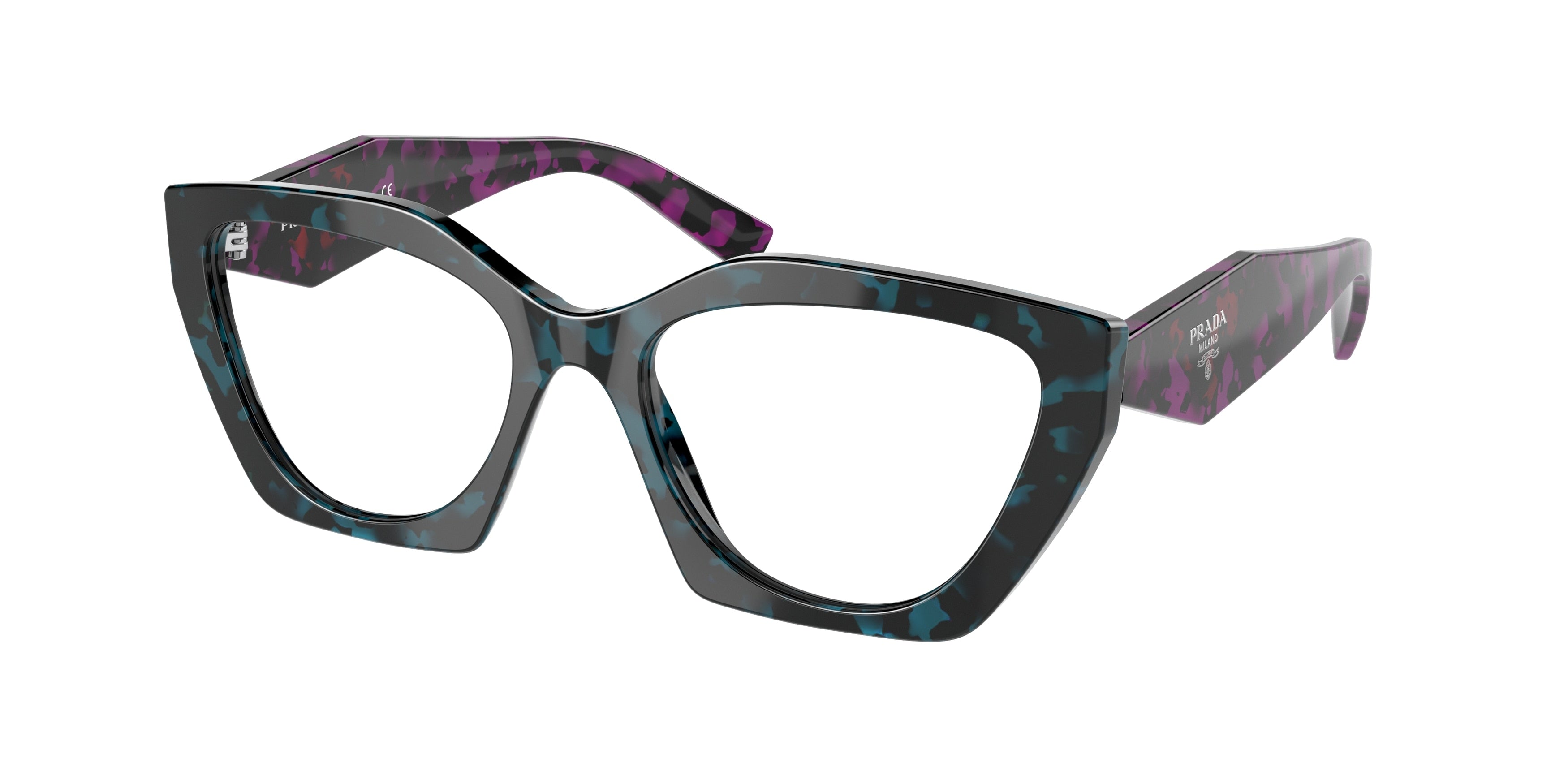 Prada PR09YV Irregular Eyeglasses 06Z1O1-Tortoise 54-140-18 - Color Map Tortoise