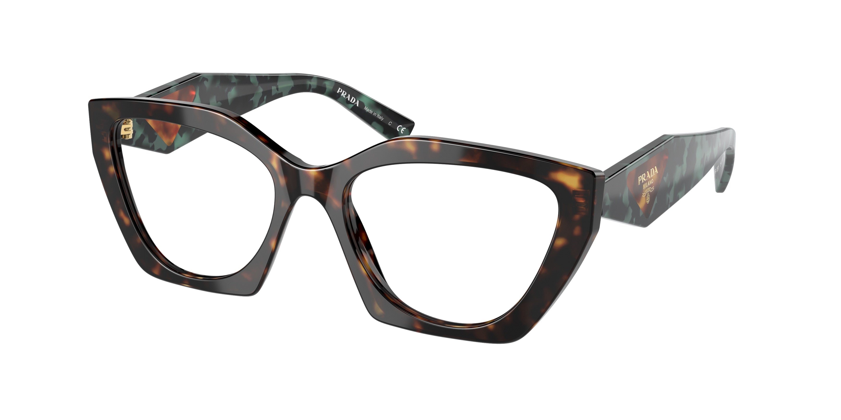 Prada PR09YV Irregular Eyeglasses 2AU1O1-Tortoise 54-140-18 - Color Map Tortoise