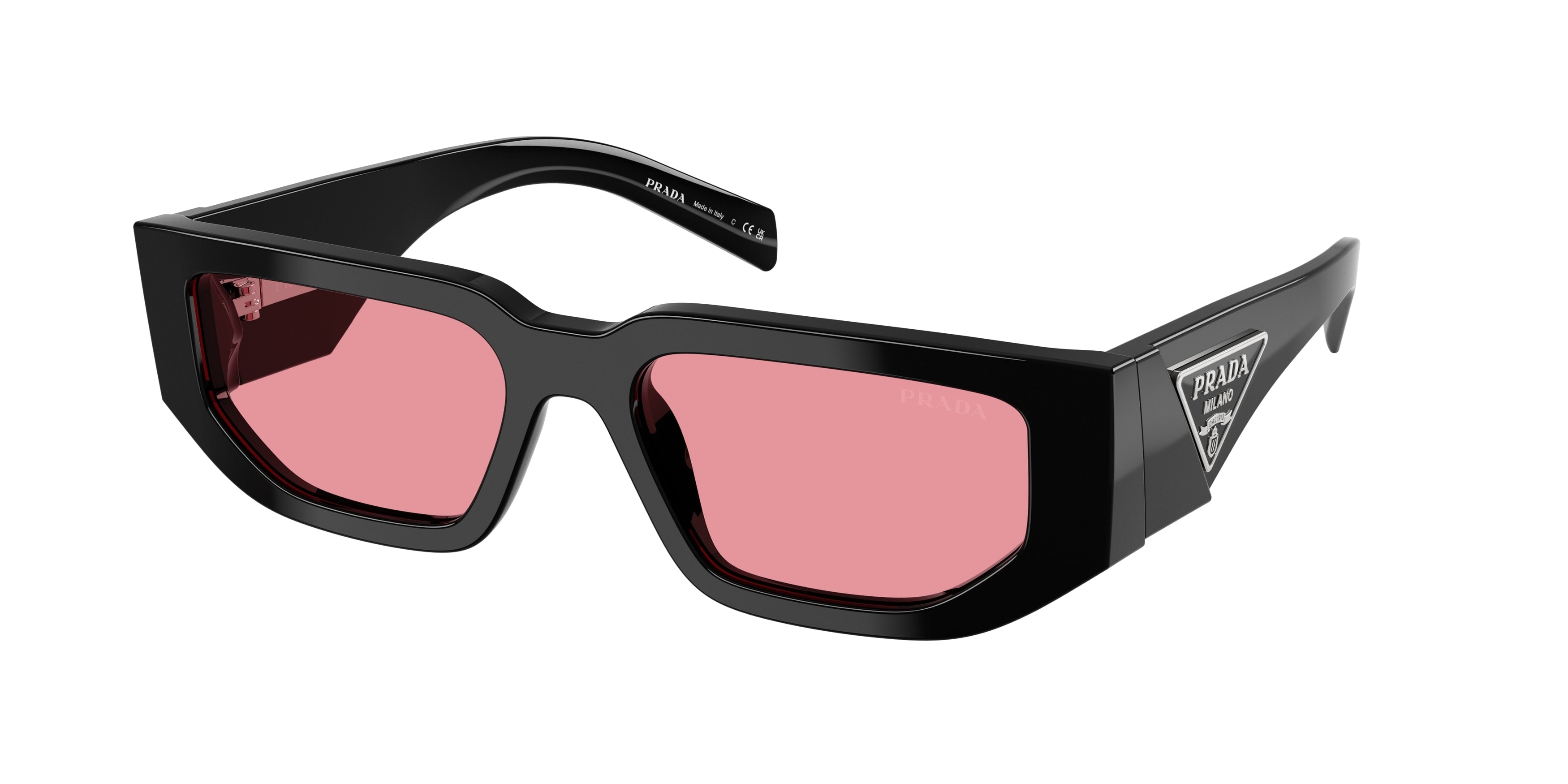 Prada PR09ZSF Rectangle Sunglasses 16K30L-Black 55-140-17 - Color Map Black