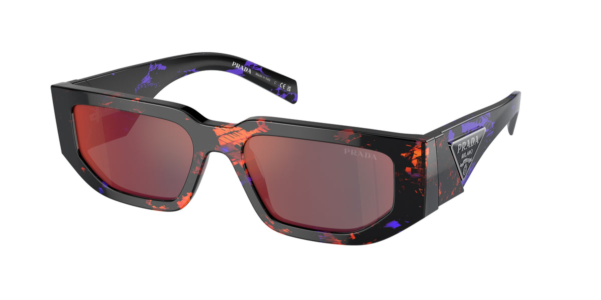 Prada PR09ZS Rectangle Sunglasses 06V40E-Abstract Orange 54-140-18 - Color Map Orange