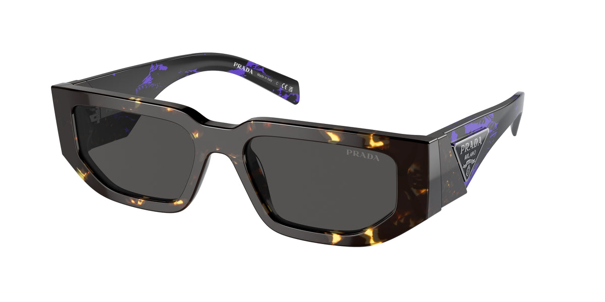Prada PR09ZS Rectangle Sunglasses 16R5S0-Tortoise Black Malt 54-140-18 - Color Map Brown