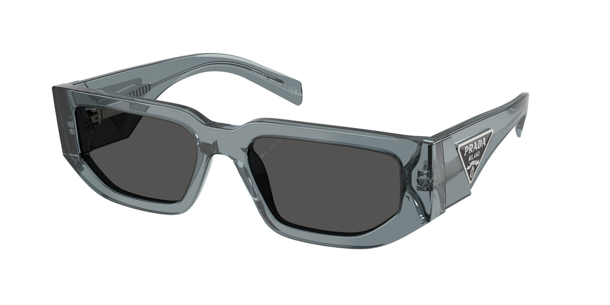 Prada PR09ZS Rectangle Sunglasses 17T08Z-Transparent Ocean 54-140-18 - Color Map Blue