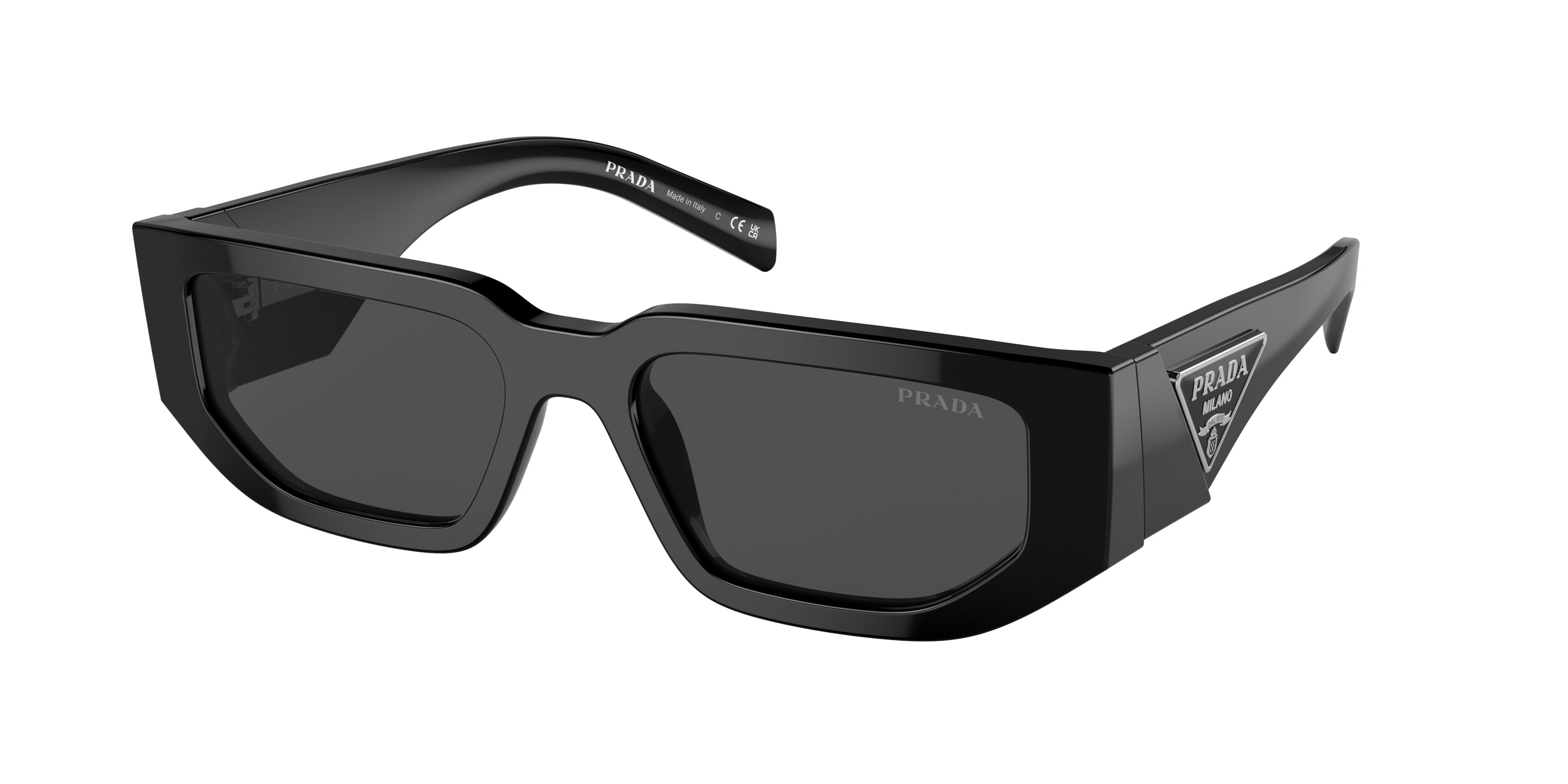 Prada PR09ZS Rectangle Sunglasses 1AB5S0-Black 54-140-18 - Color Map Black